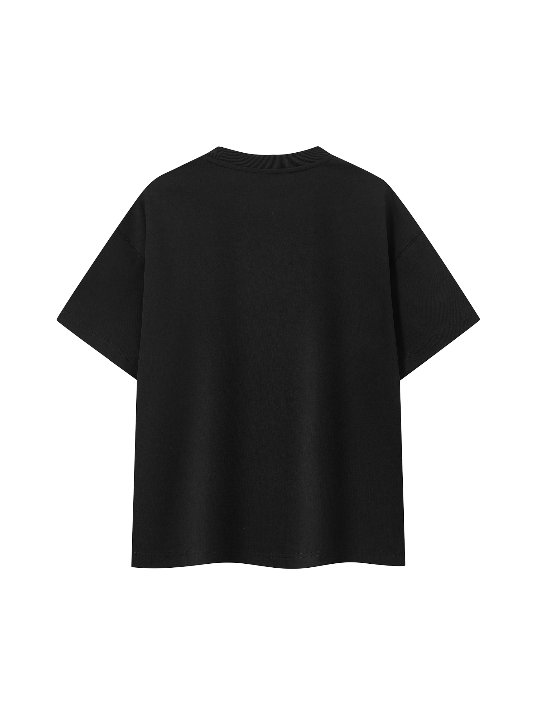 Black t-shirt on a white background