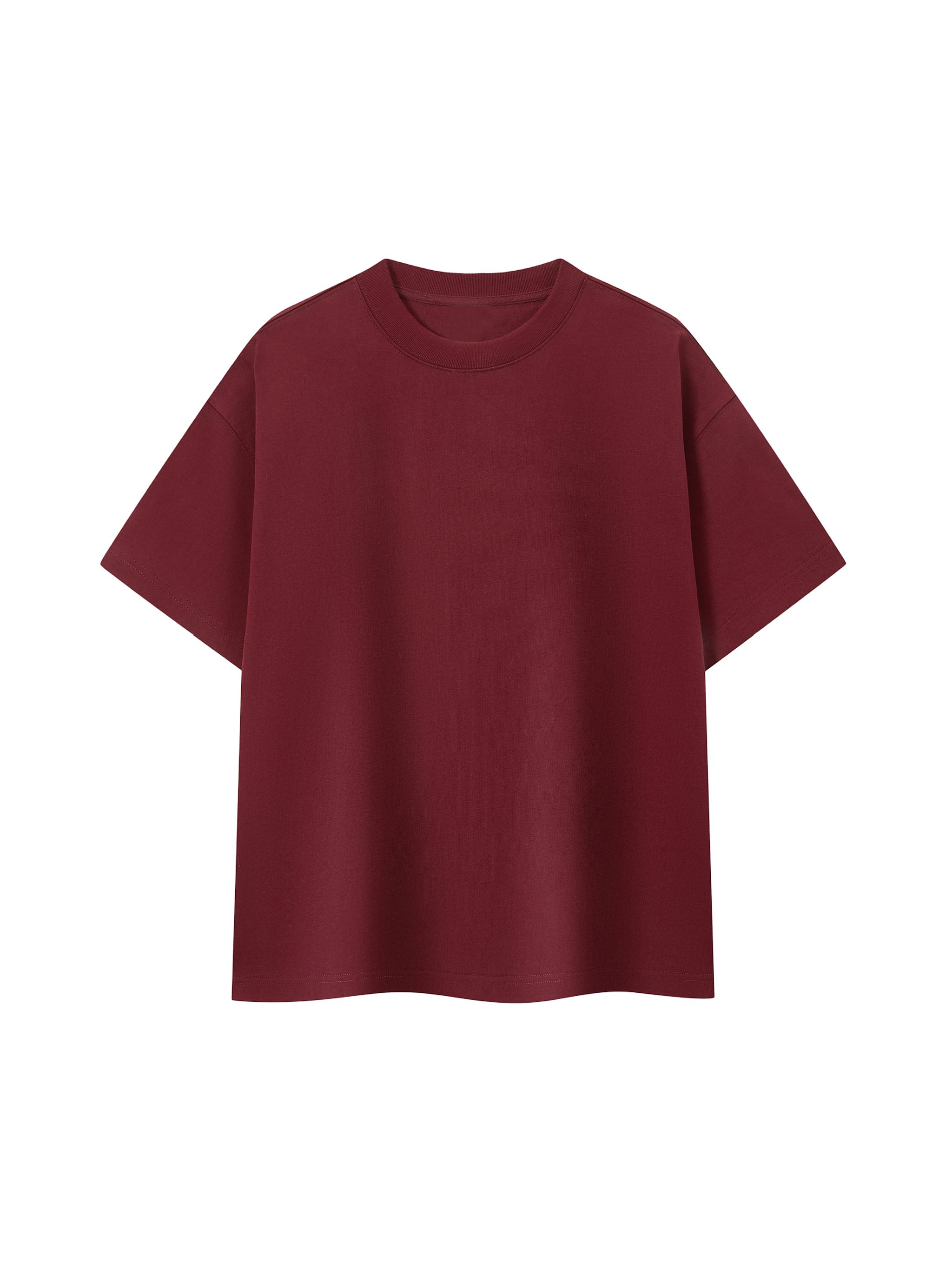 Maroon t-shirt on a white background