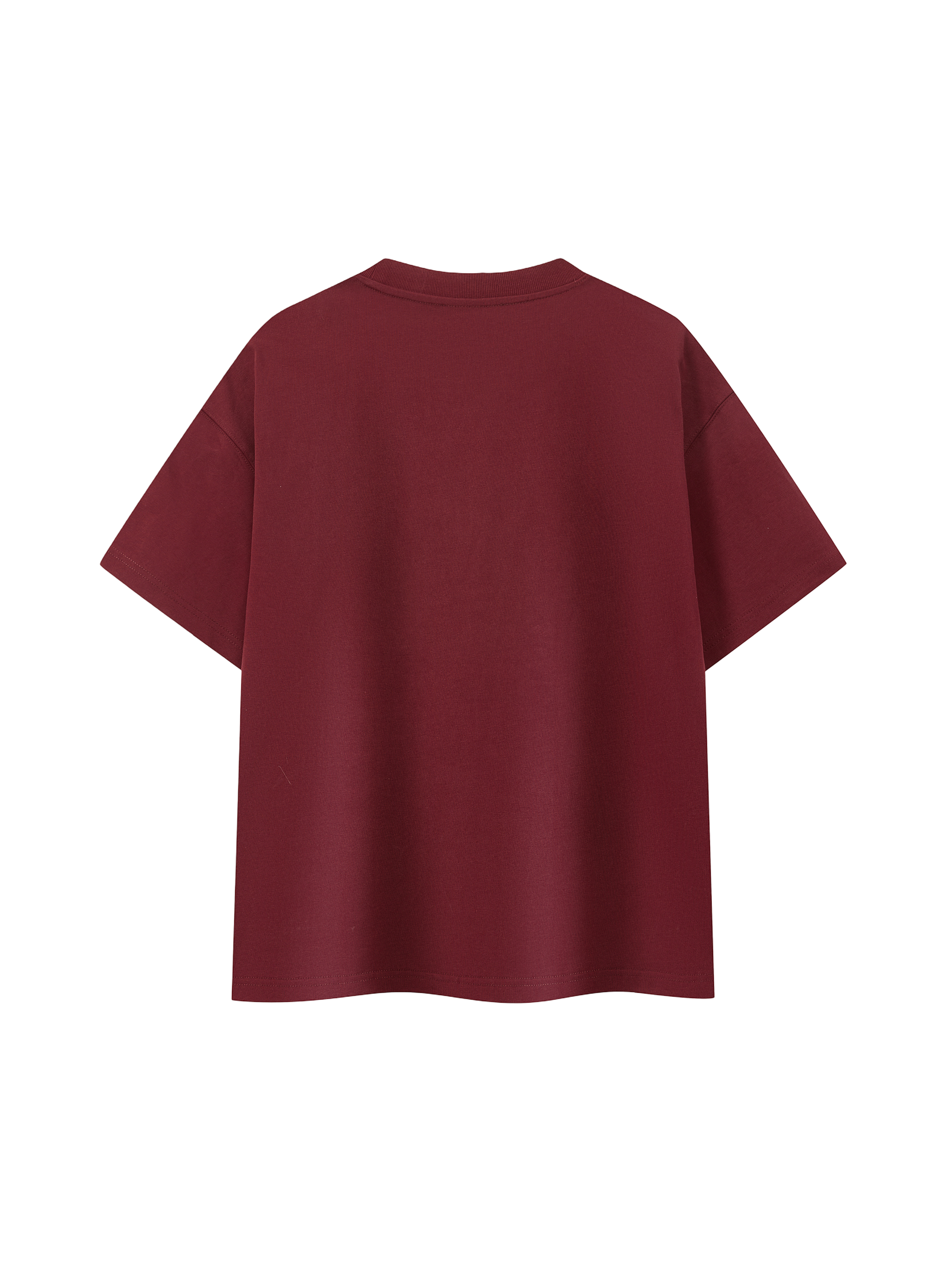 Maroon t-shirt on a white background