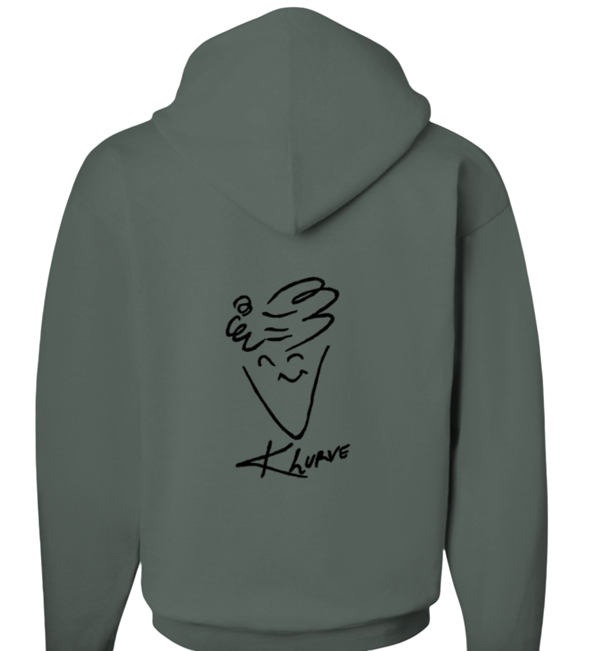 Klurve Ease Ecosmart Hoodie #Color_deep forest