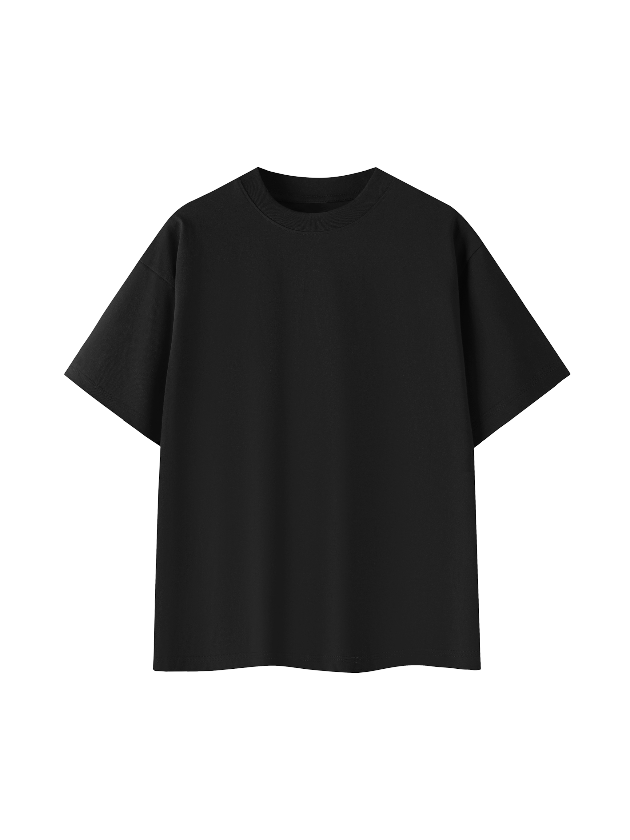 Black t-shirt on a white background