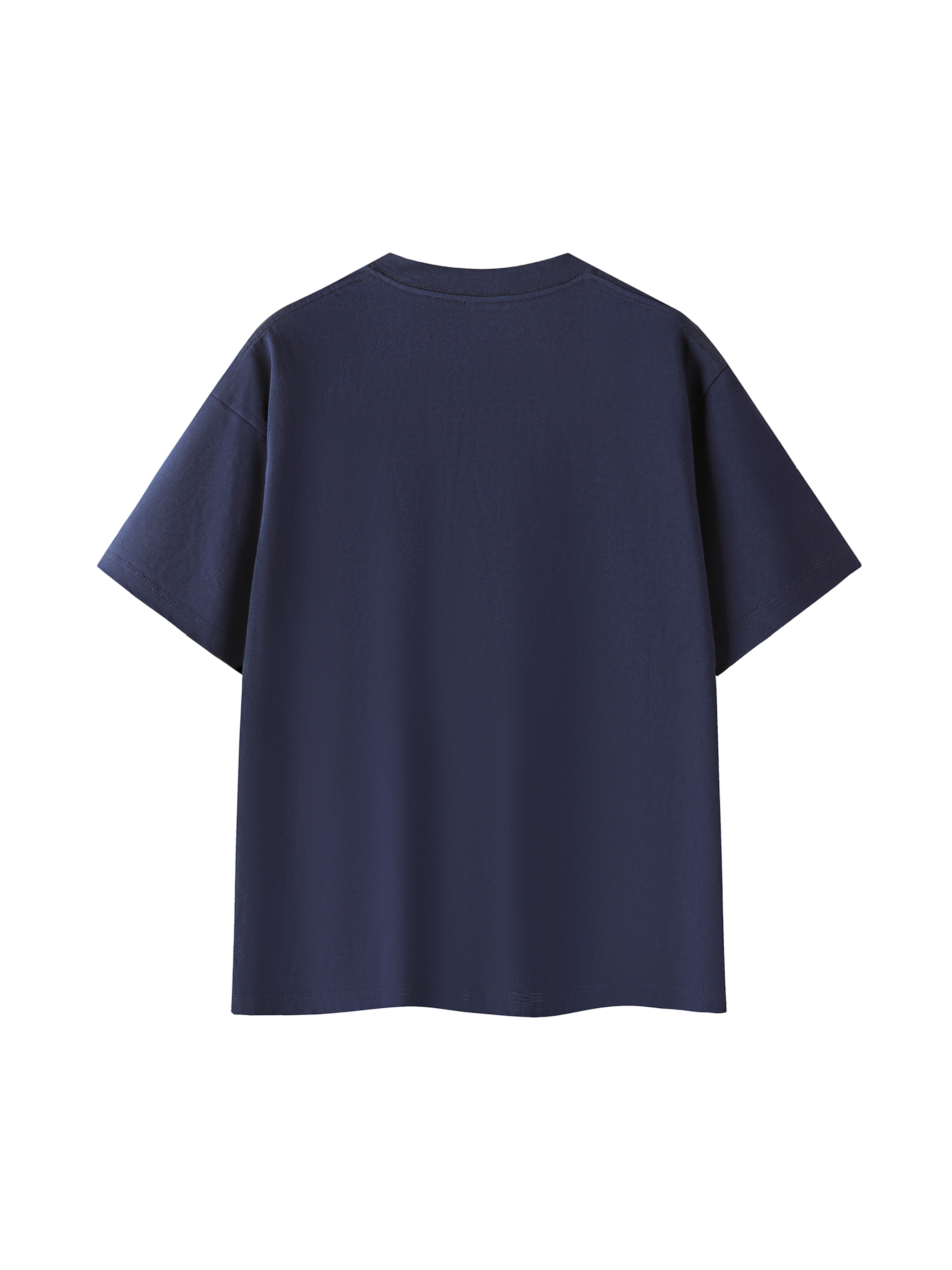 Navy blue t-shirt on a white background