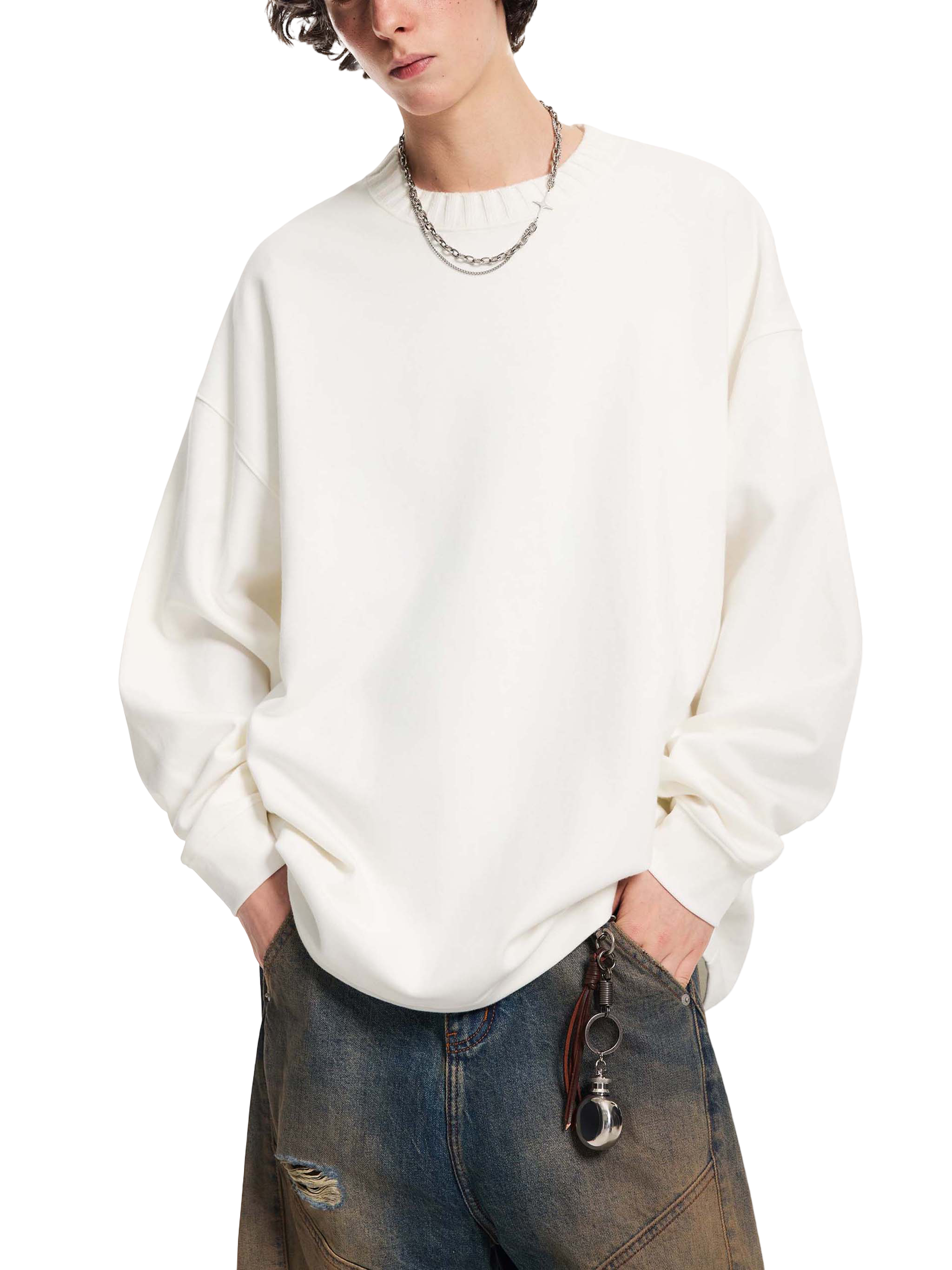Klurve Offbeat Knit Oversized Sweatshirt