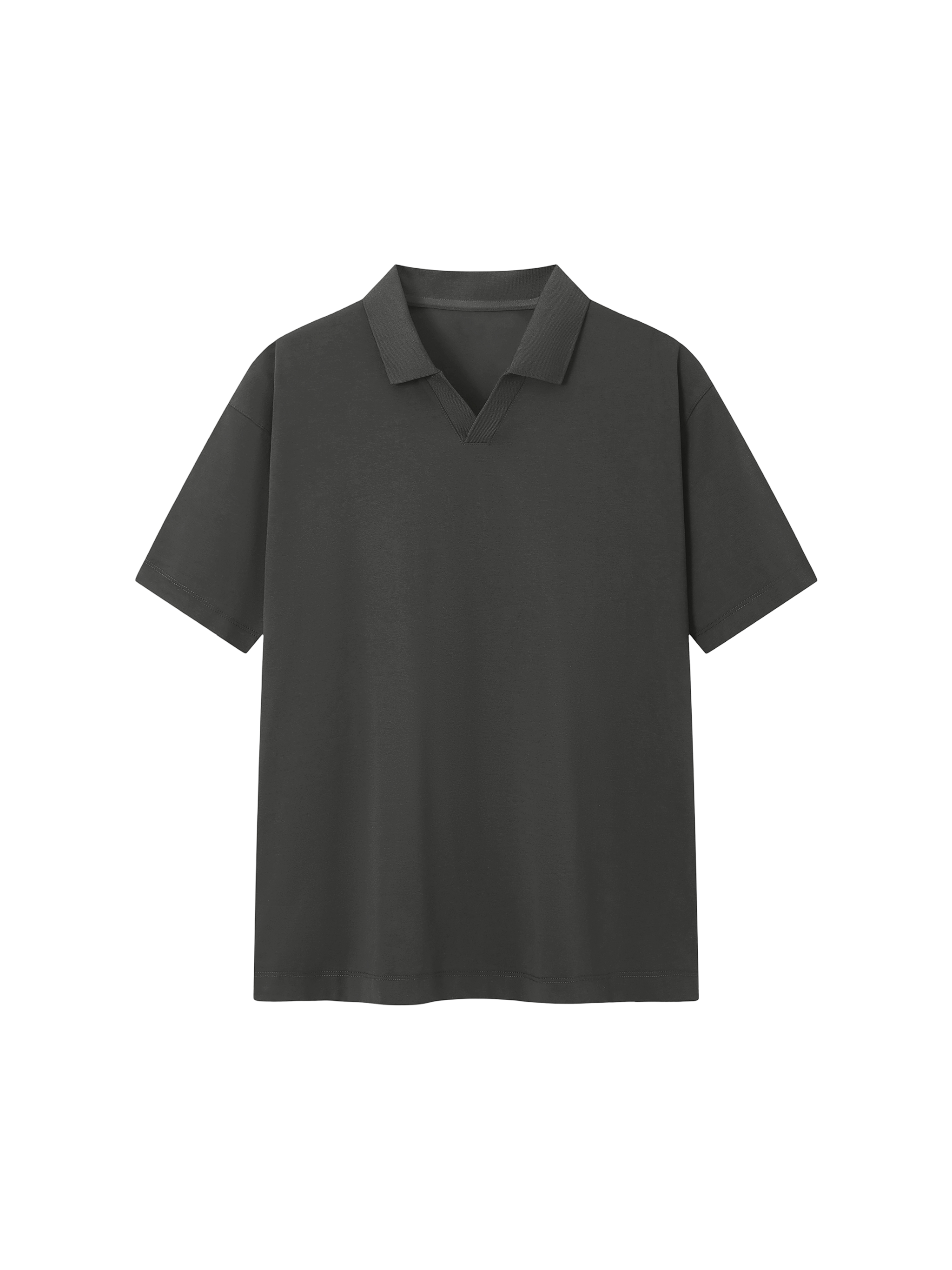 Dark gray polo shirt on a white background