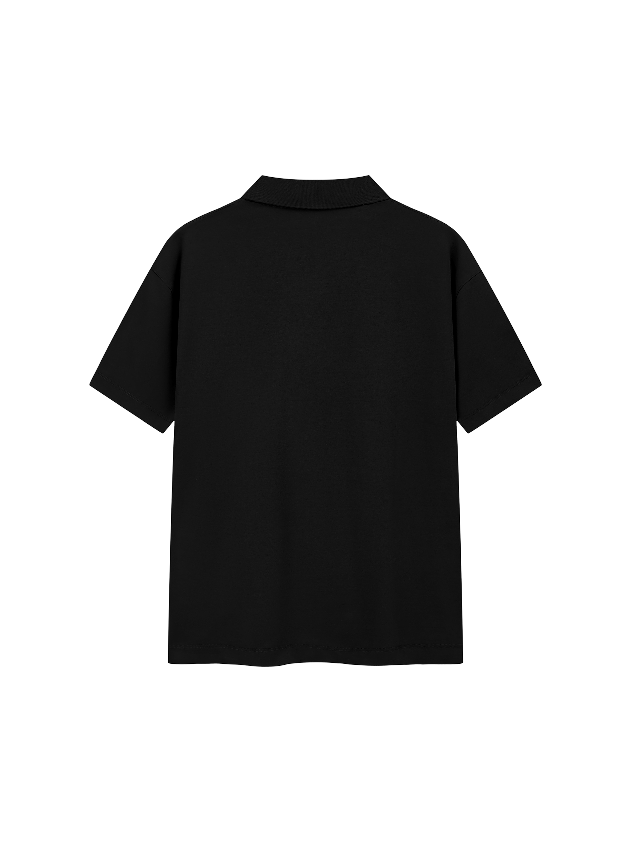 Black polo shirt on a white background