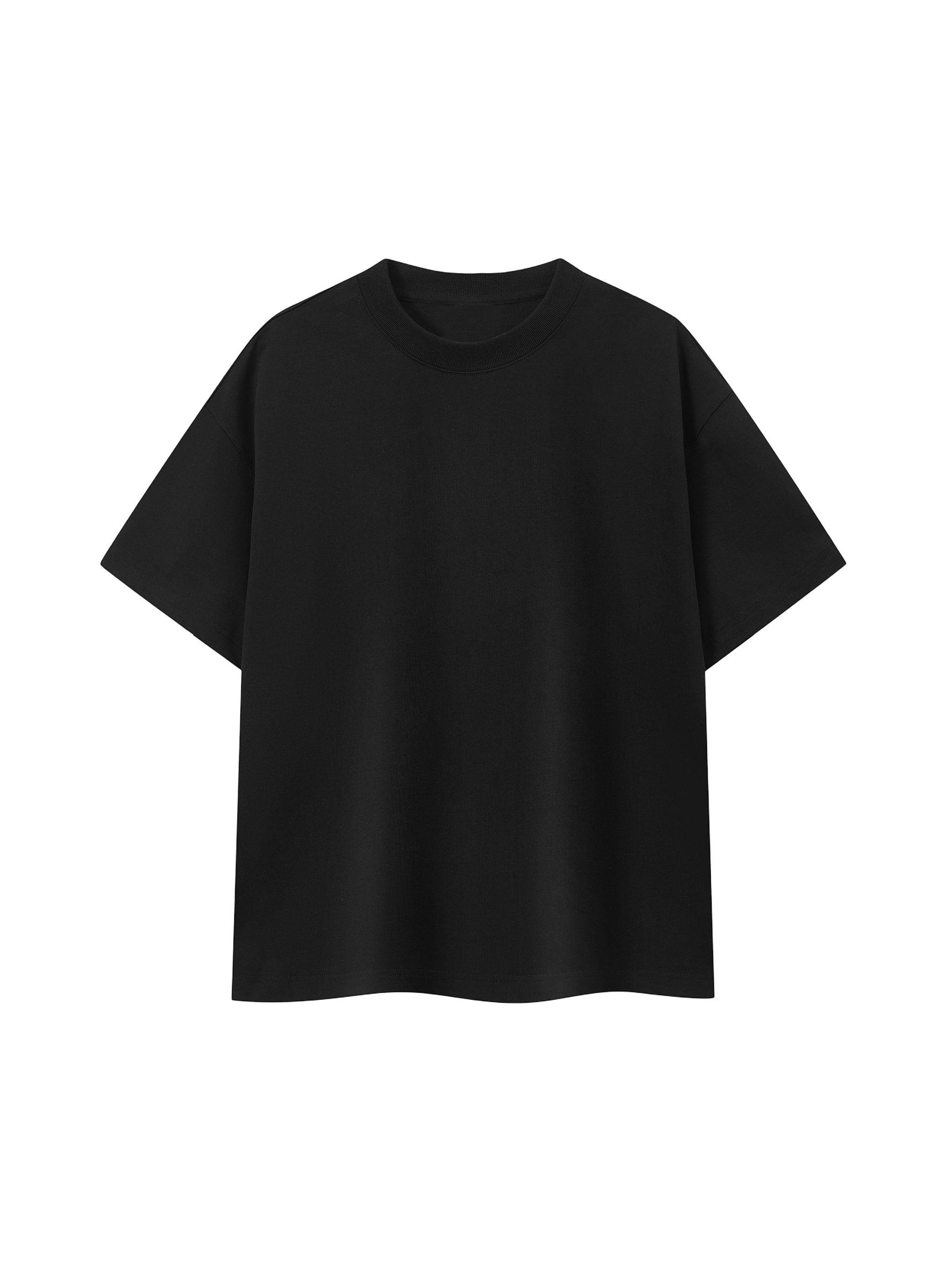 Black t-shirt on a white background