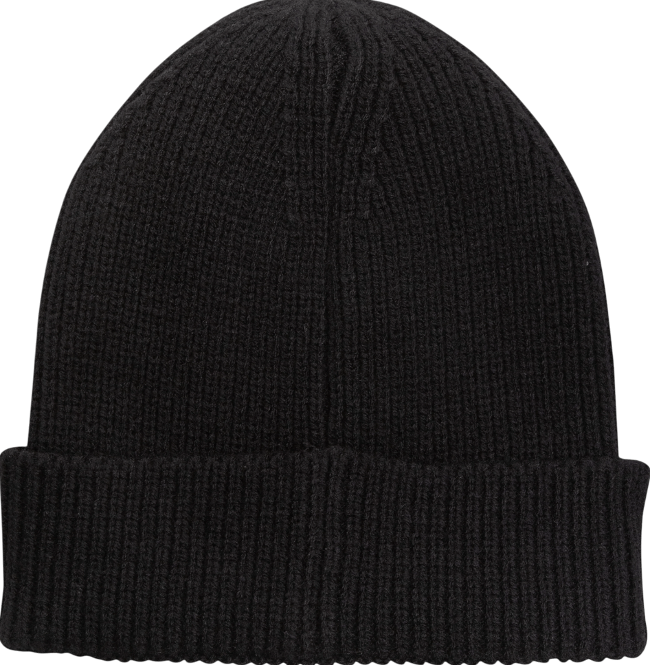 Klurve Ease Fine Rib Knit Beanie #Color_Black