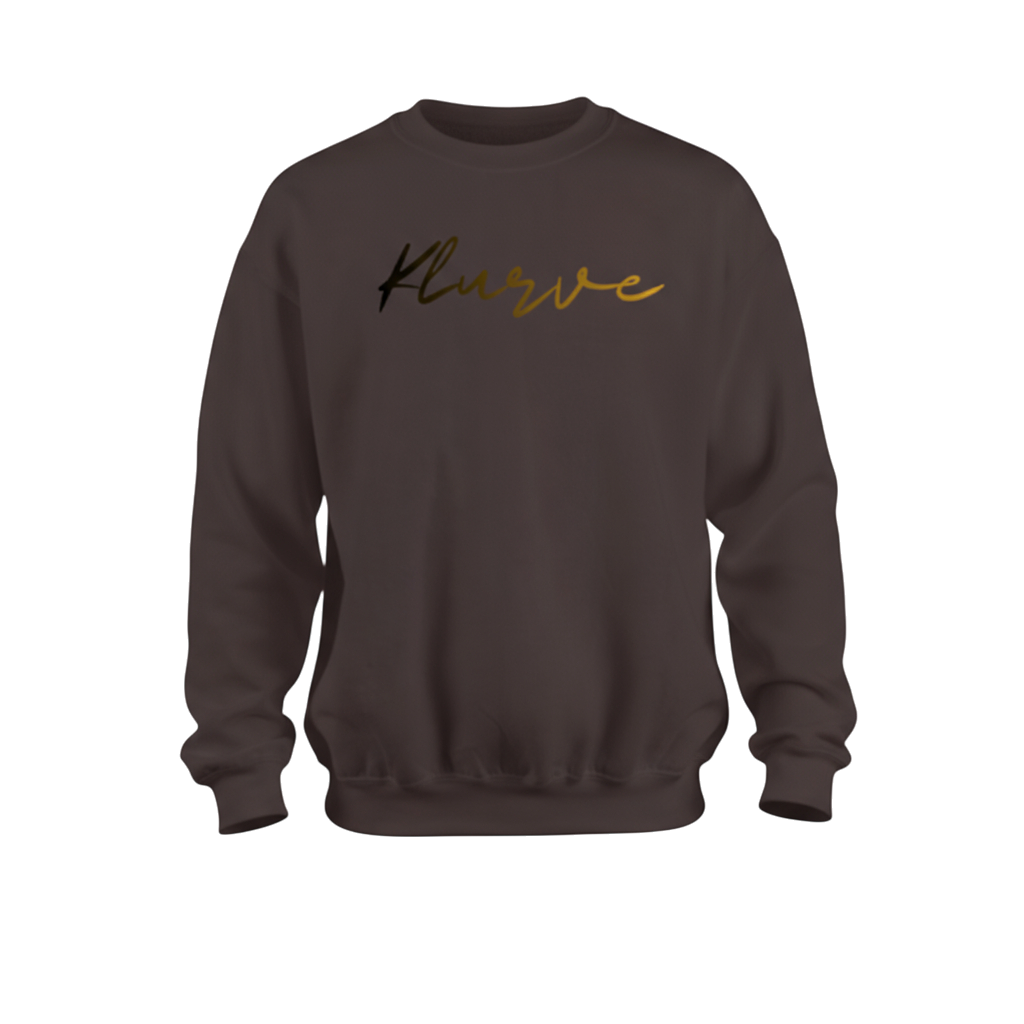 Klurve Ease Heavy Fleece Crewneck #Color_Dark Chocolate