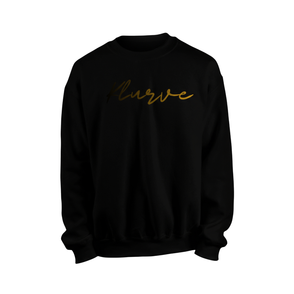 Klurve Ease Heavy Fleece Crewneck #Color_Black