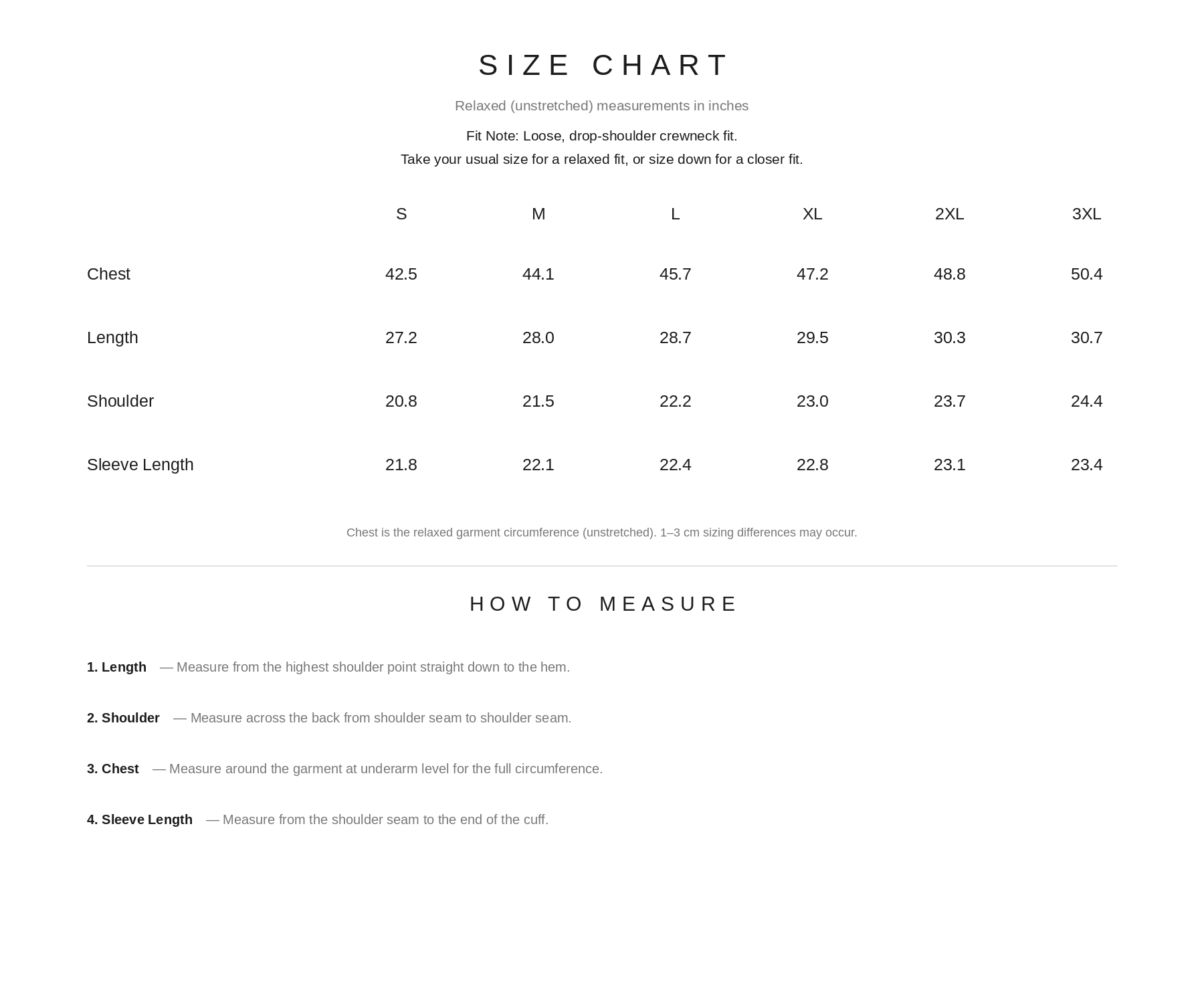 Size Chart