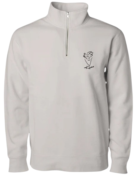 Klurve Ease Midweight Quarter Zip Pullover #Color_Bone