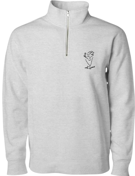 Klurve Ease Midweight Quarter Zip Pullover #Color_Grey Heather