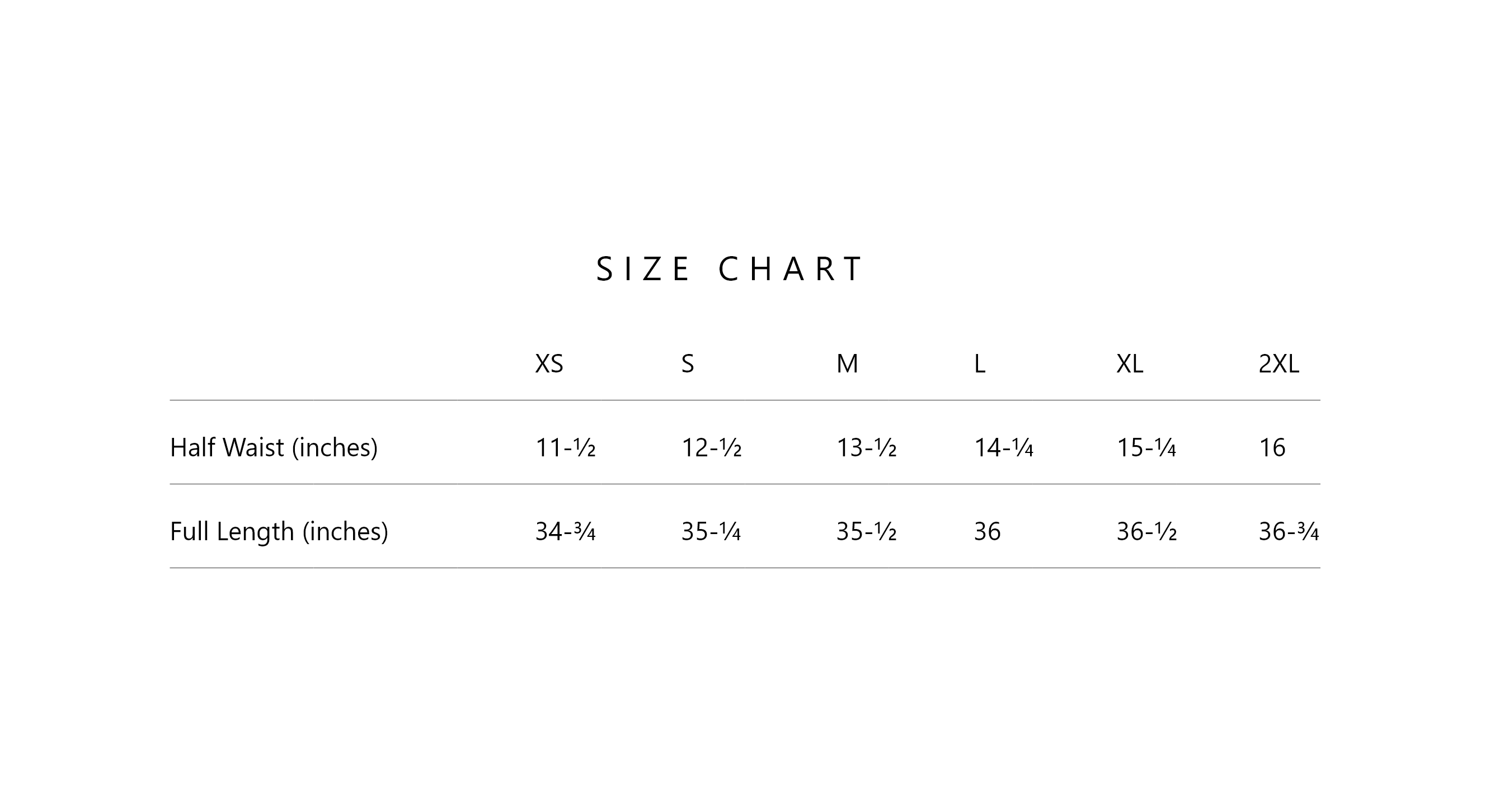 Size Chart