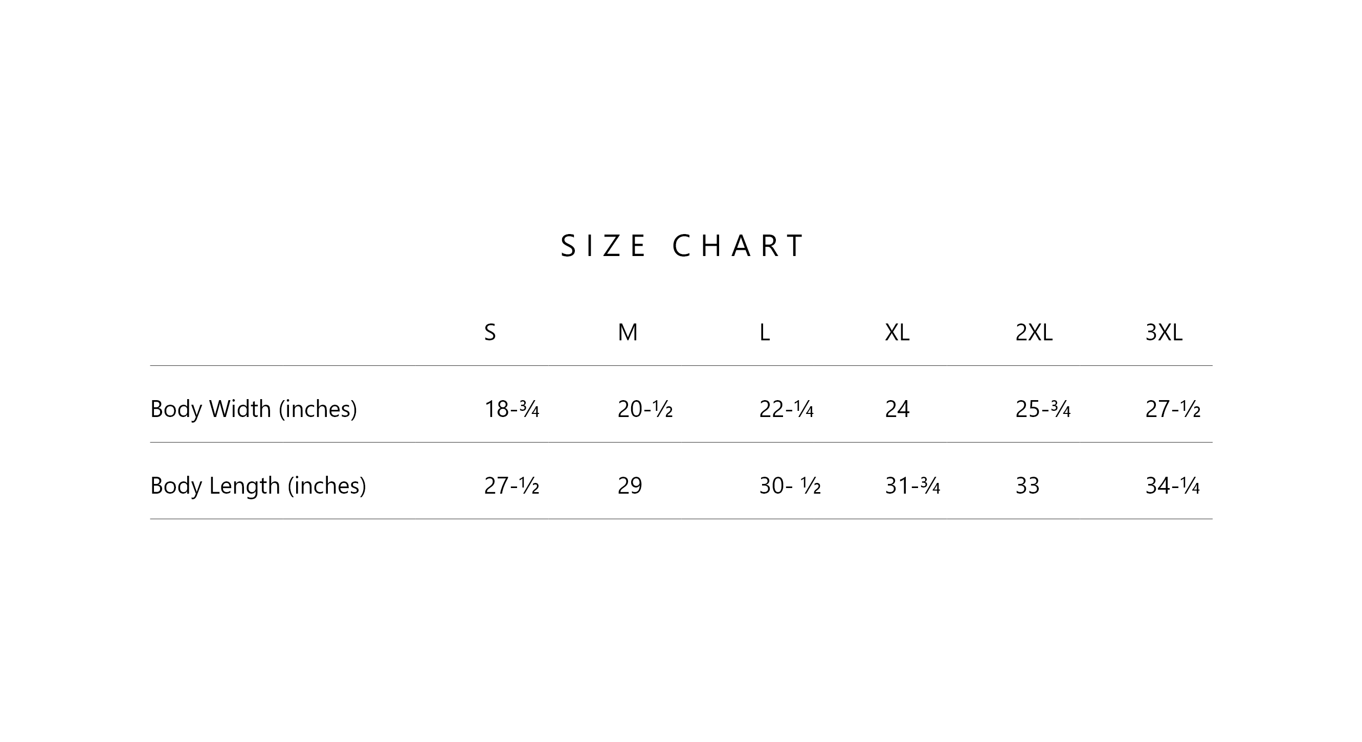 Size Chart