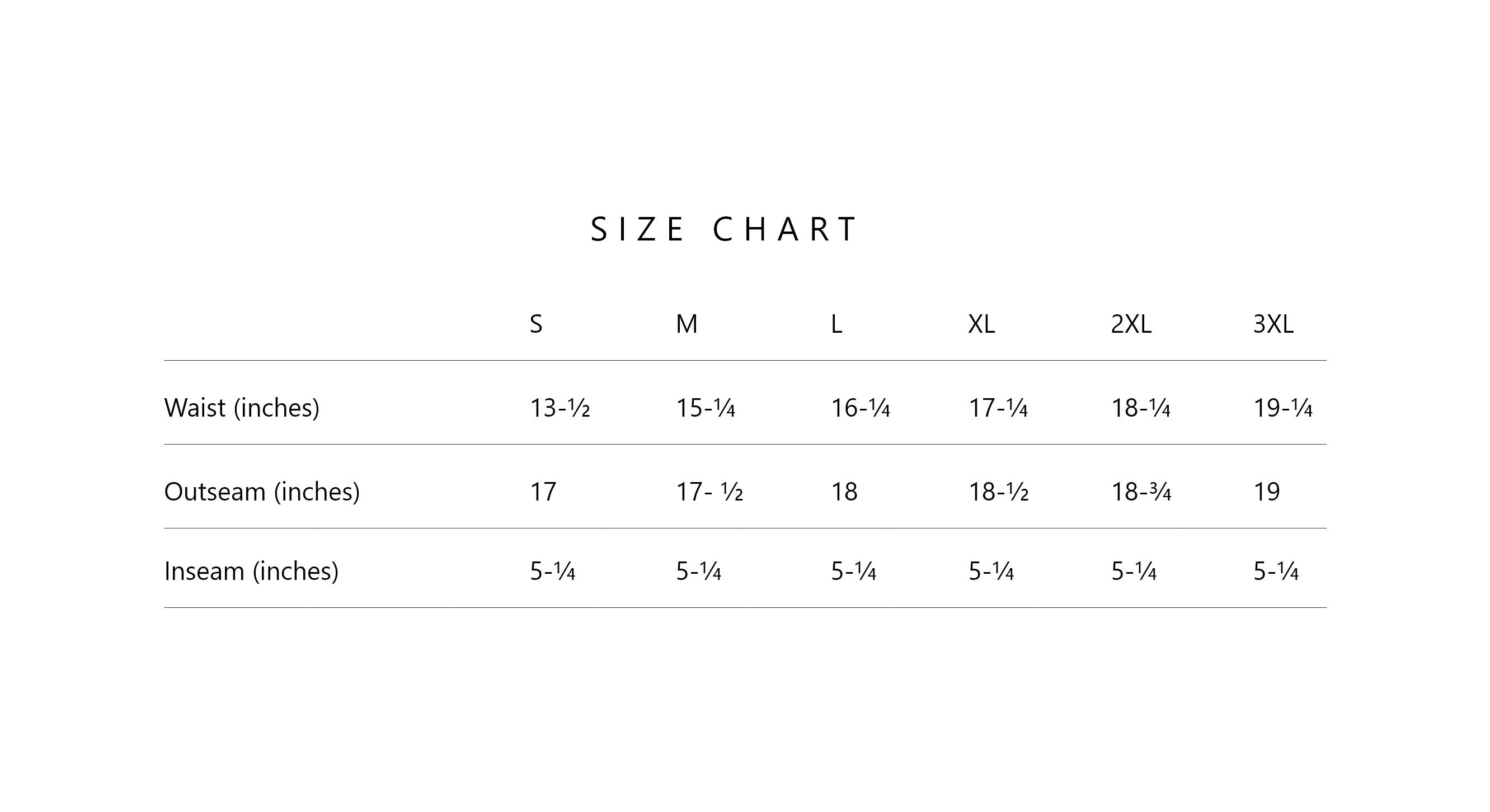 Size Chart