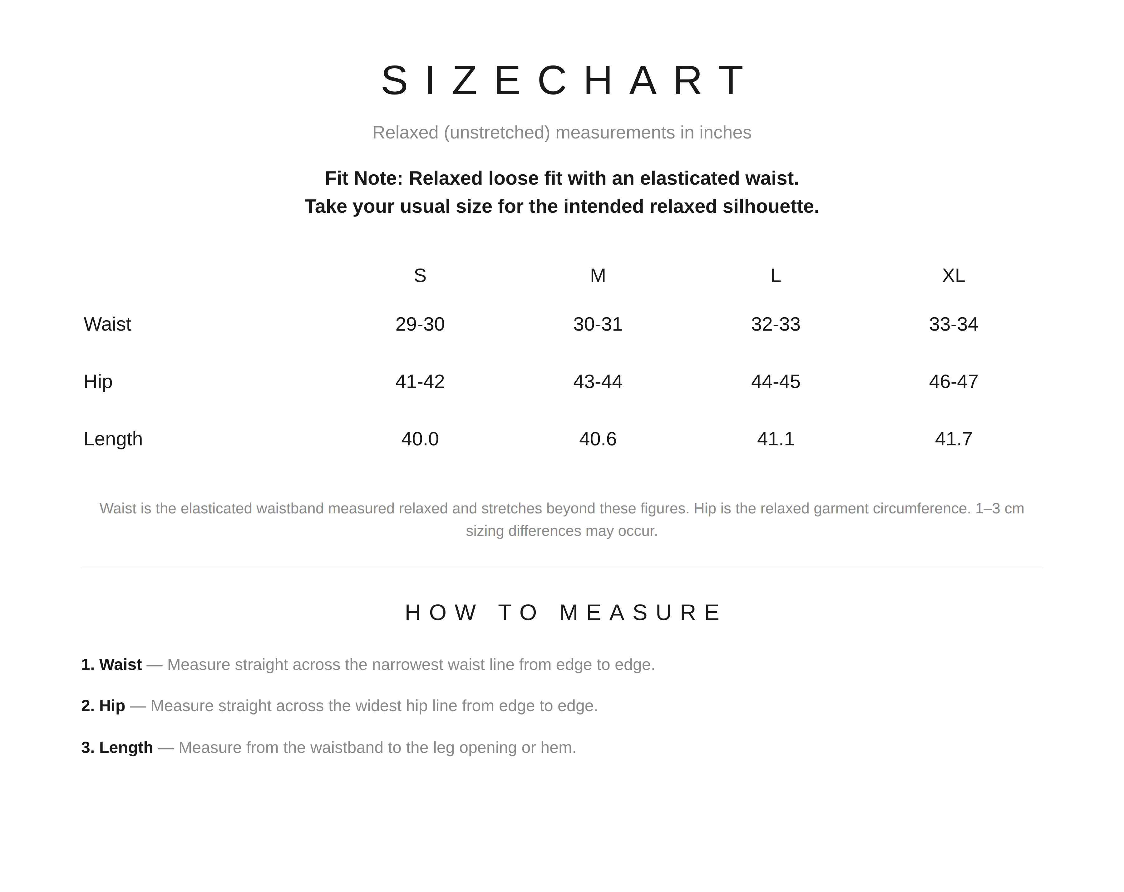 Size Chart