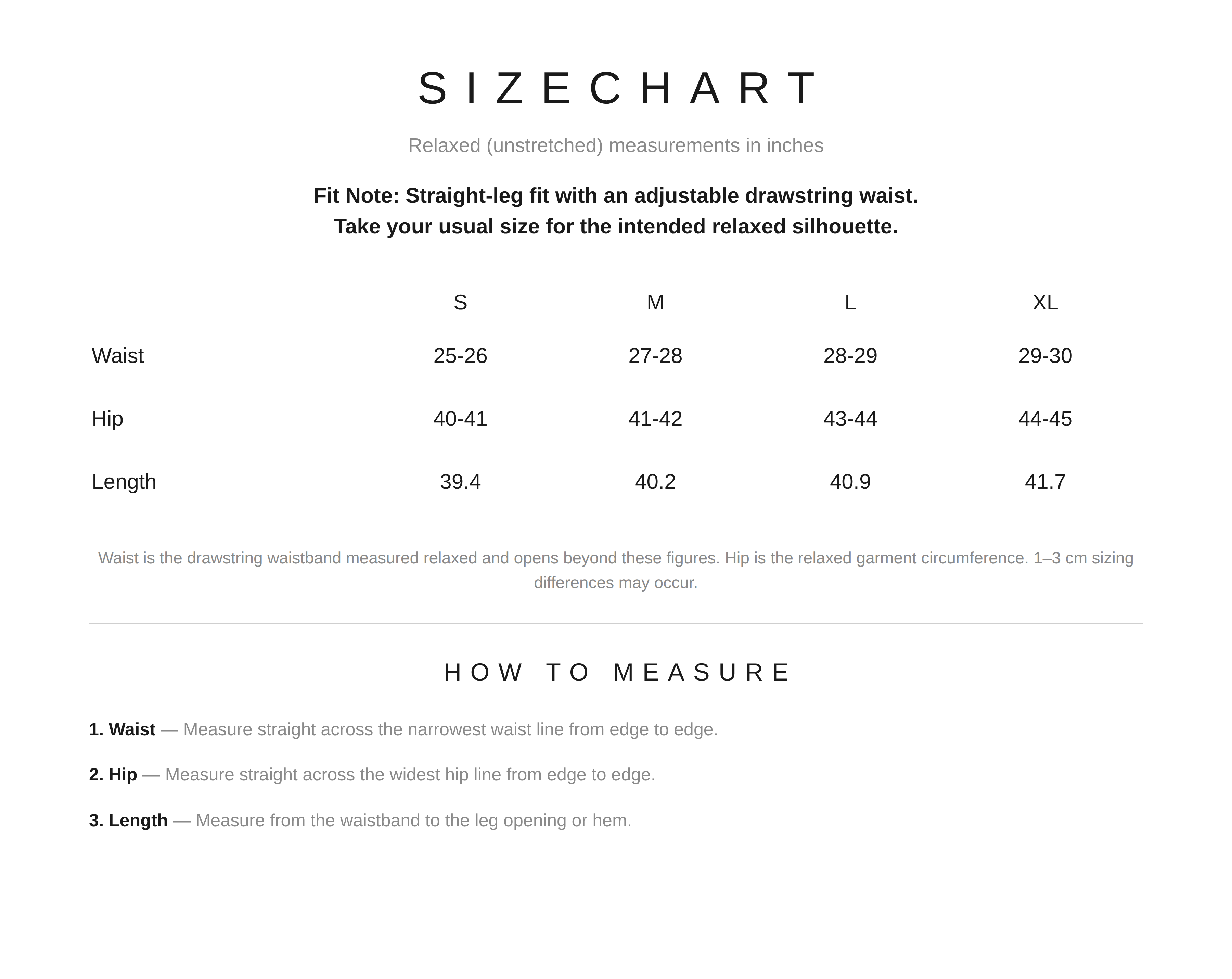 Size Chart