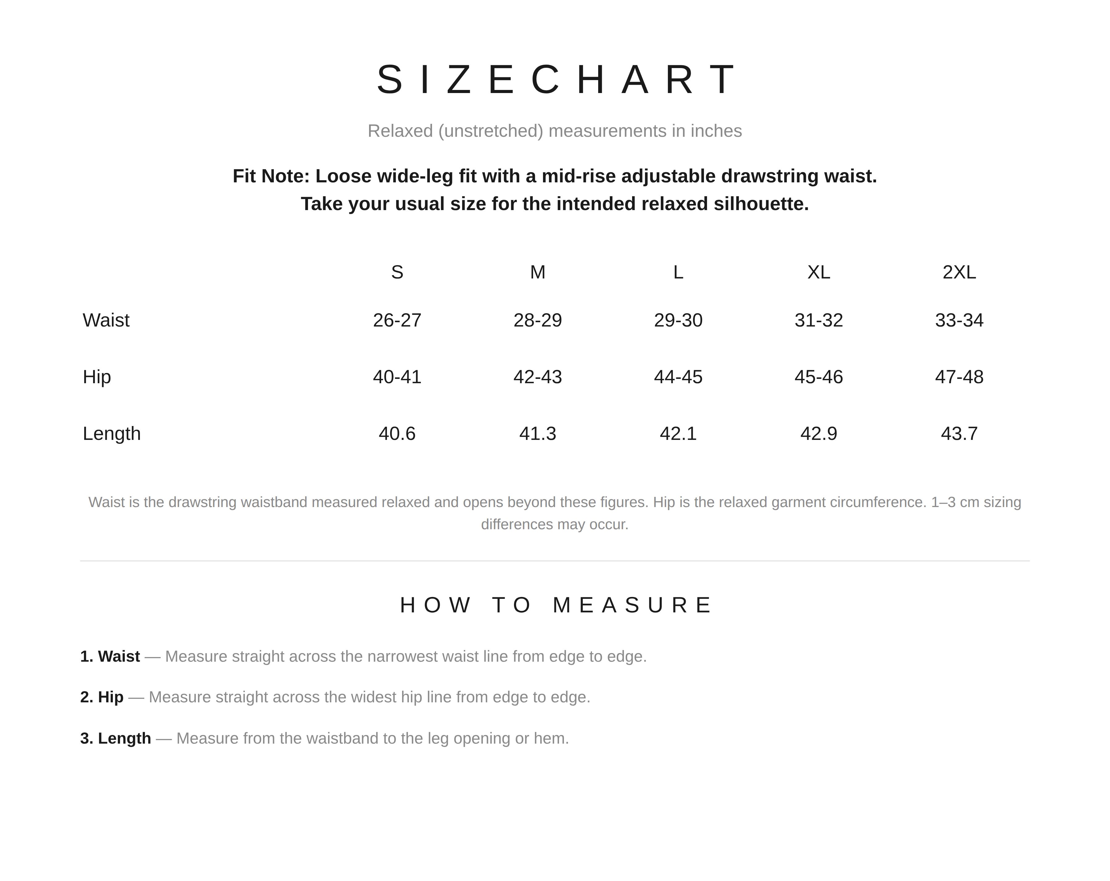 Size Chart