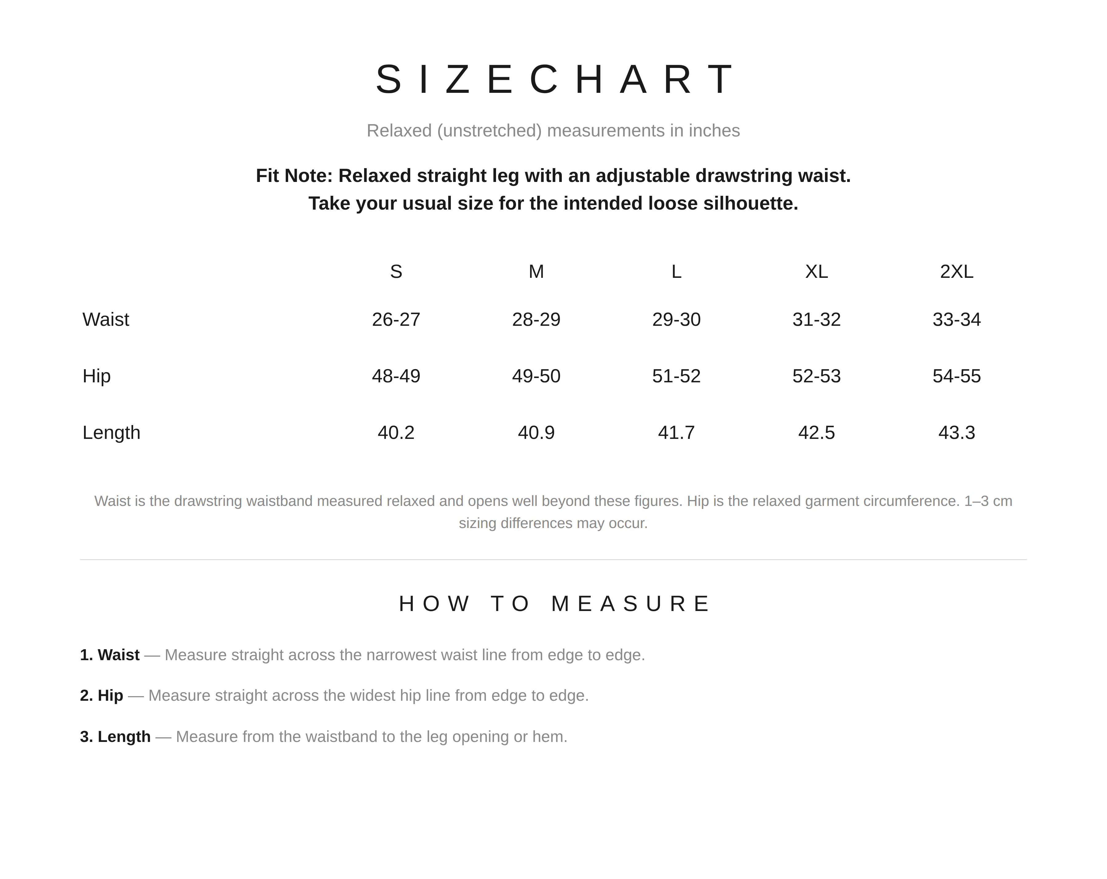 Size Chart