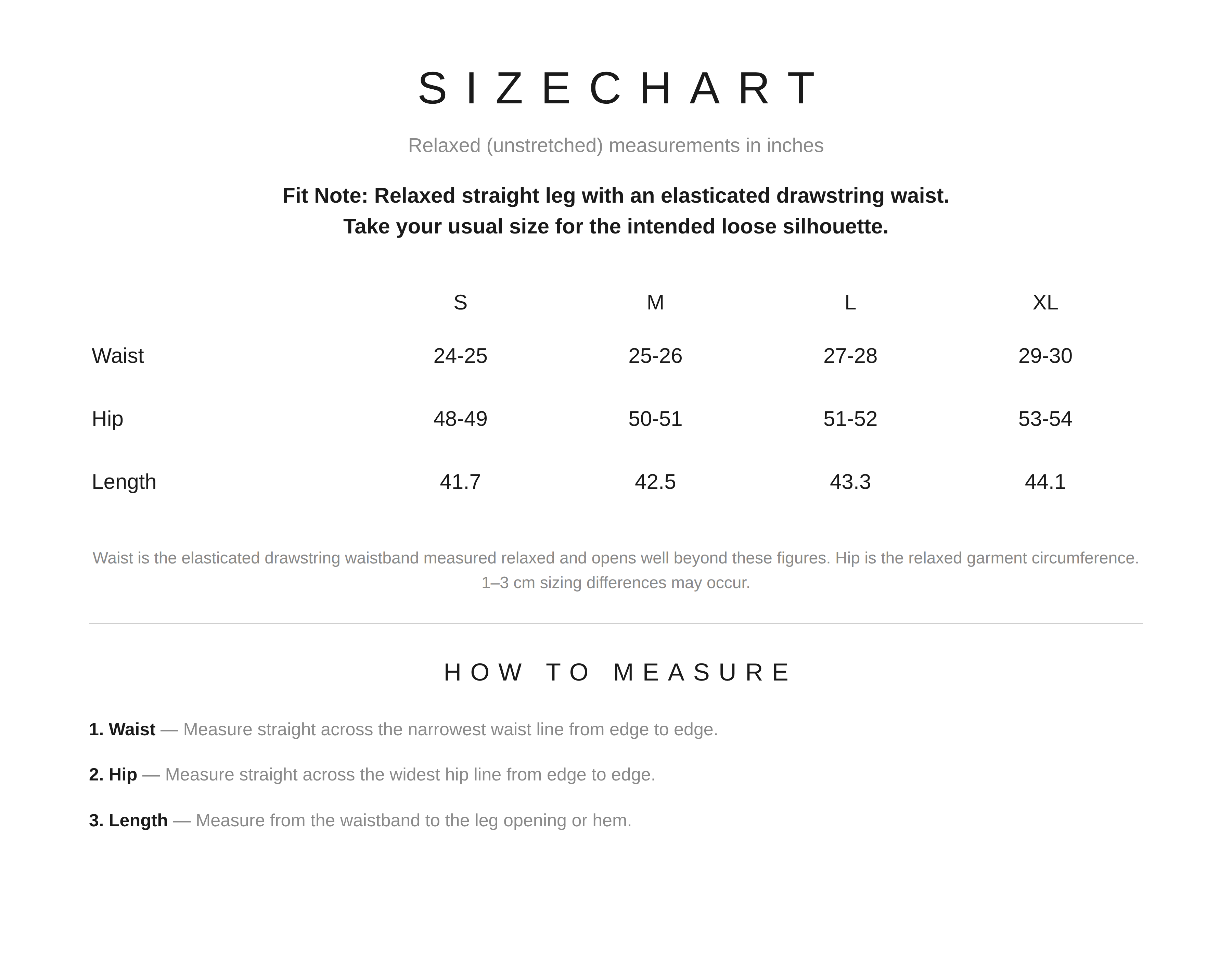 Size Chart