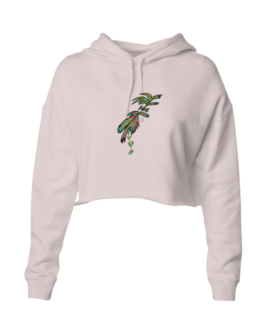 Klurve Ease Lightweight Crop Hoodie #Color_blush