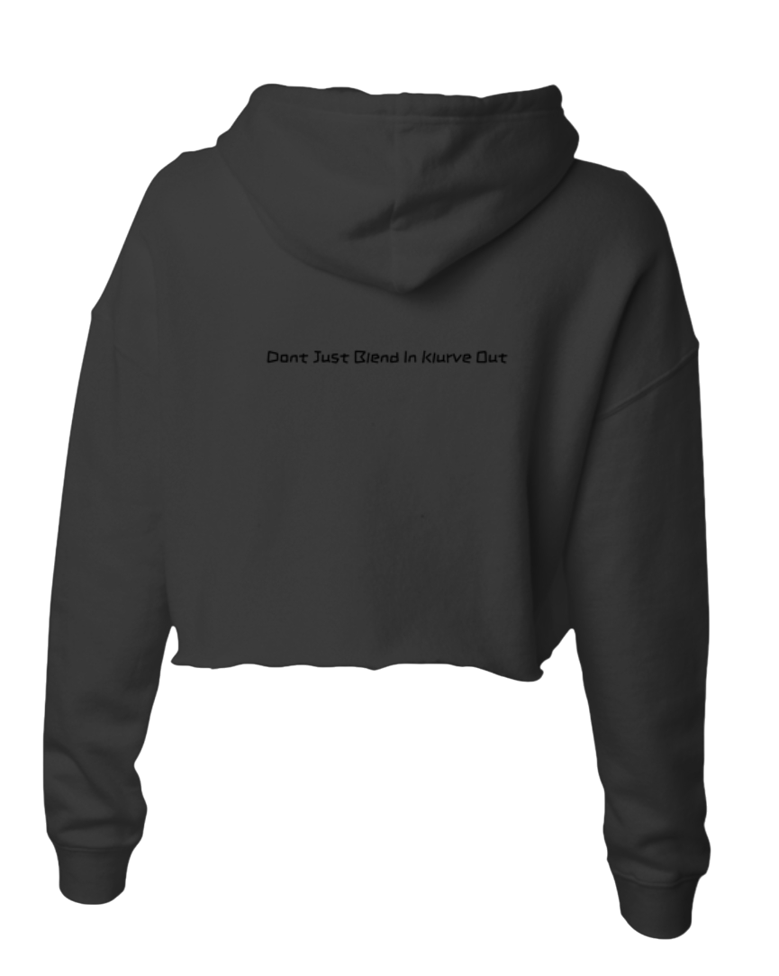 Klurve Ease Lightweight Crop Hoodie #Color_black