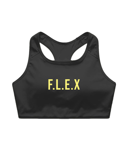 Klurve Flex Elite Active Bra Top #Color_Black