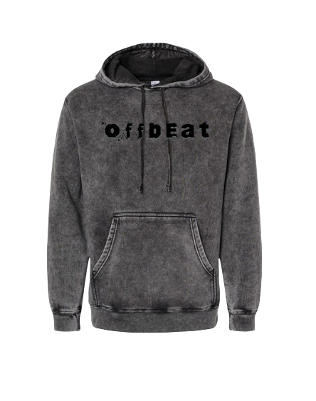 Klurve Offbeat Vintage Wash Hoodie #Color_Black