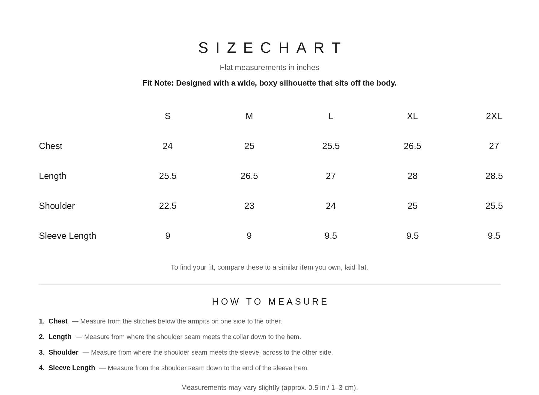 Size Chart