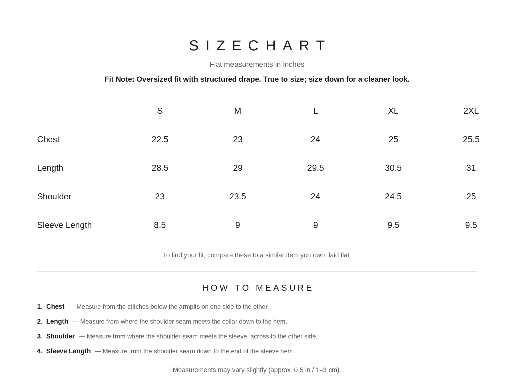 Size Chart