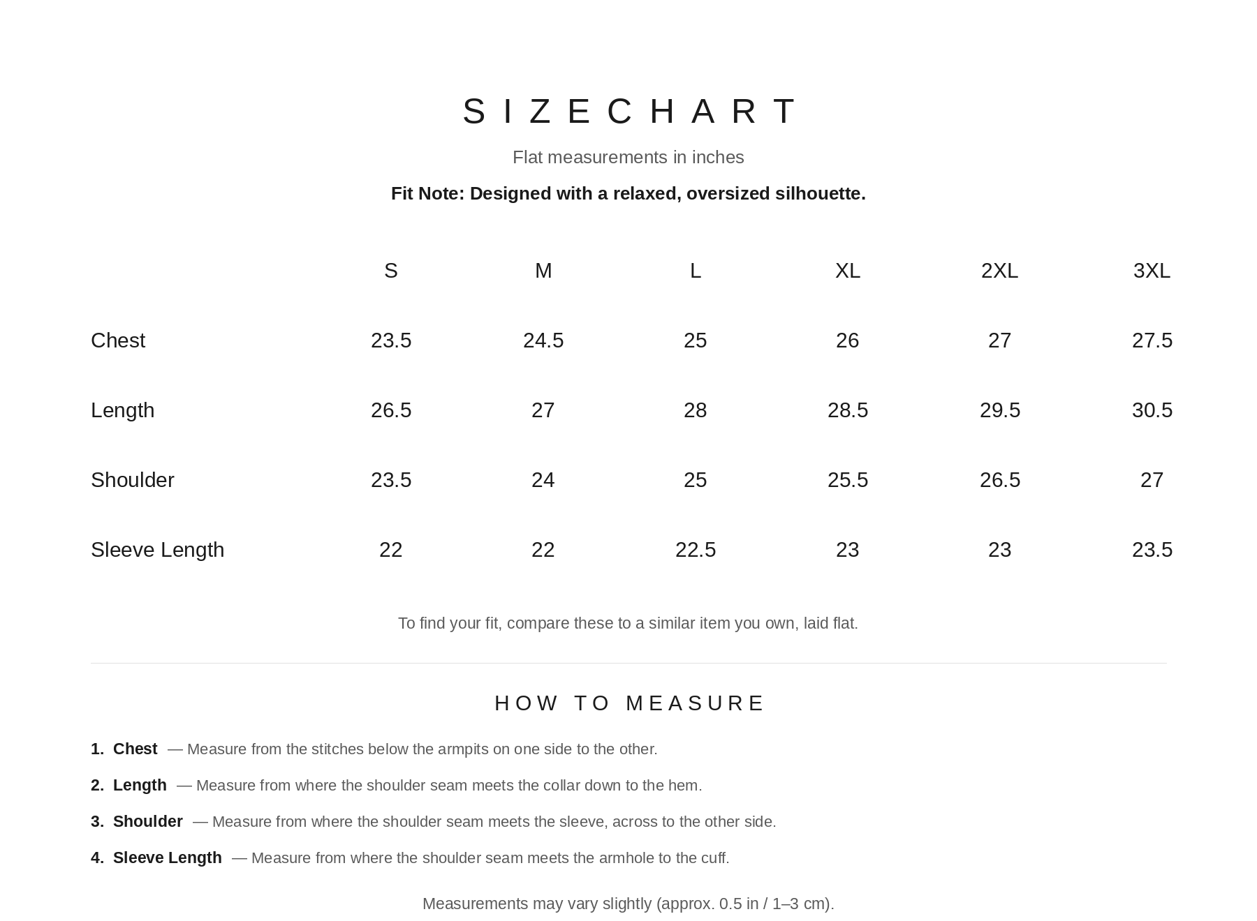 Size Chart
