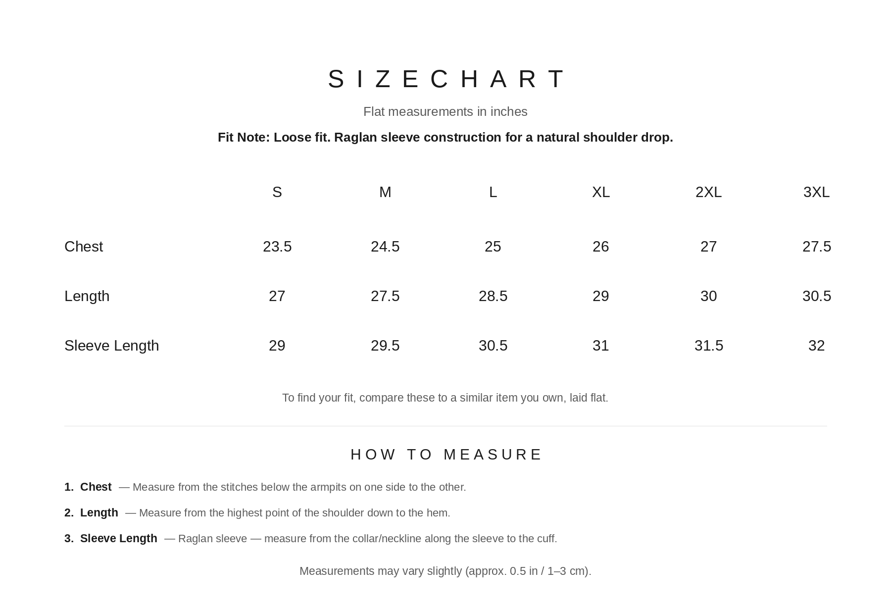 Size Chart