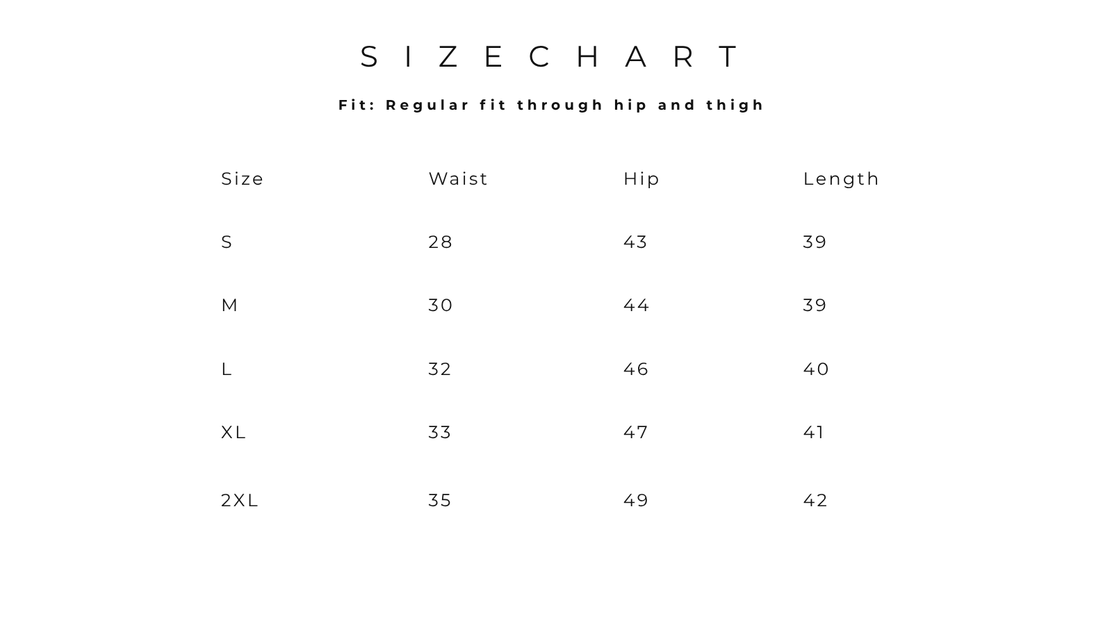 Size Chart