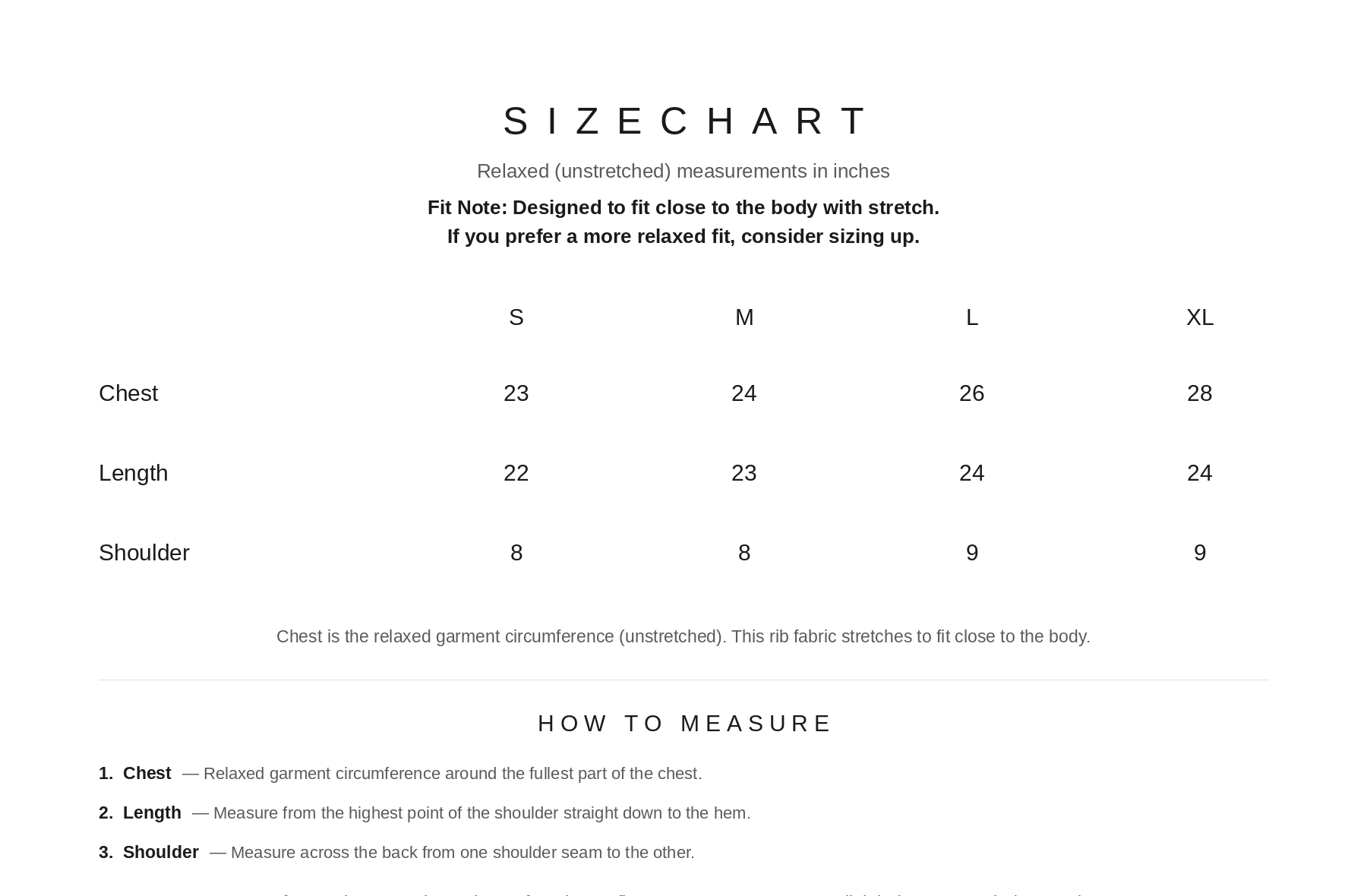 Size Chart
