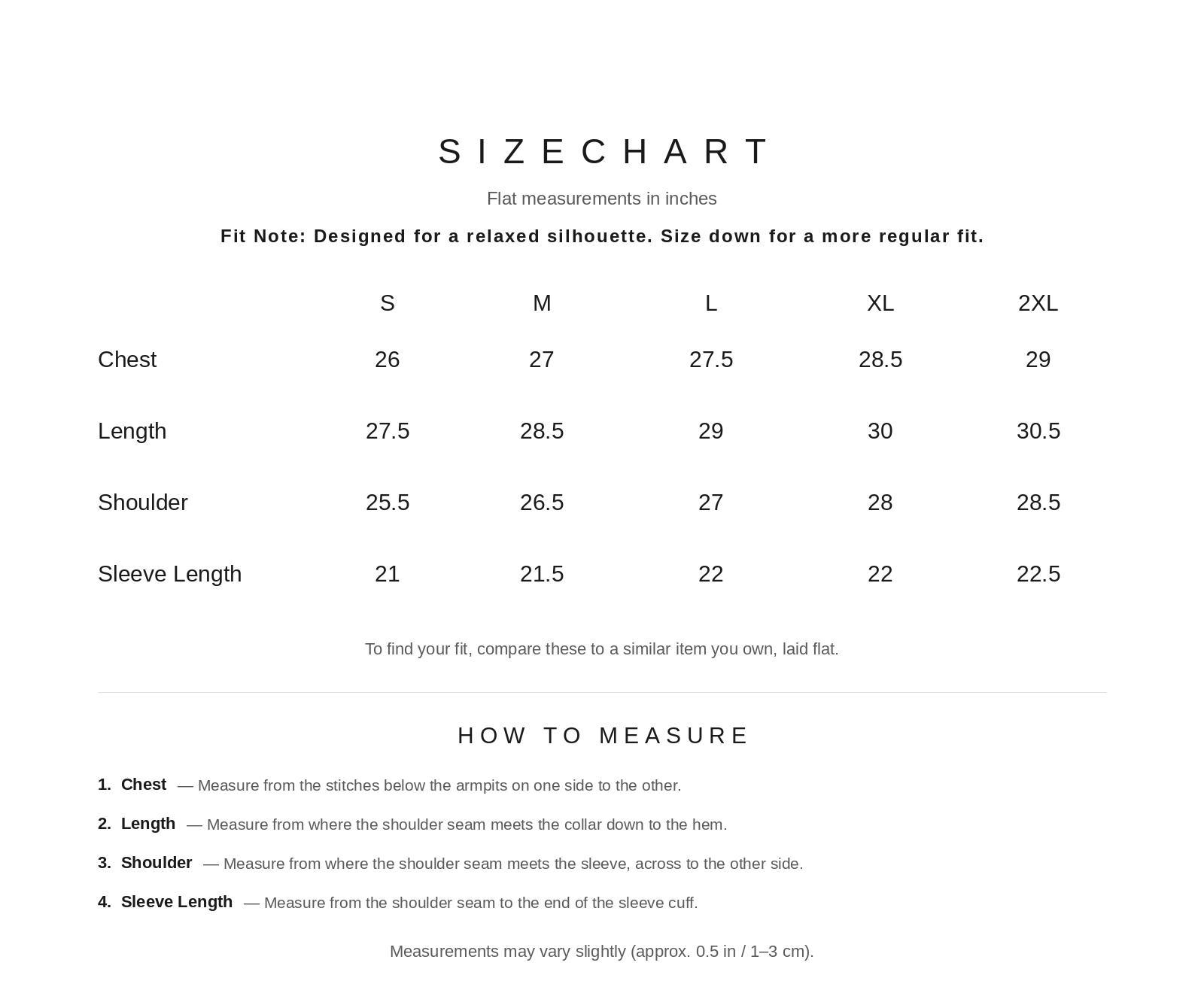 Size Chart