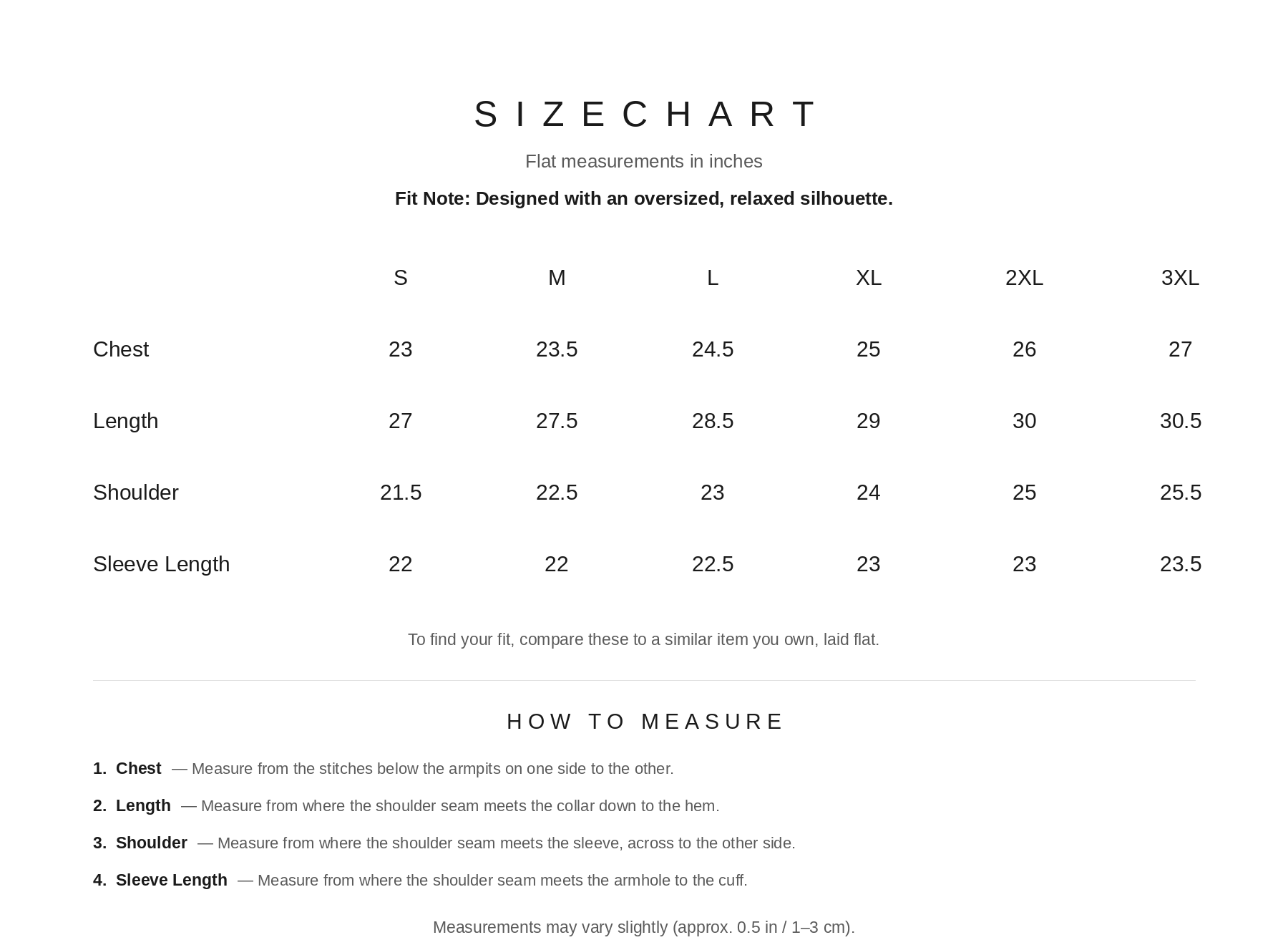 Size Chart