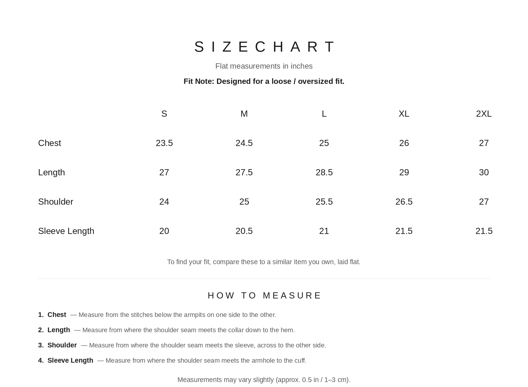Size Chart