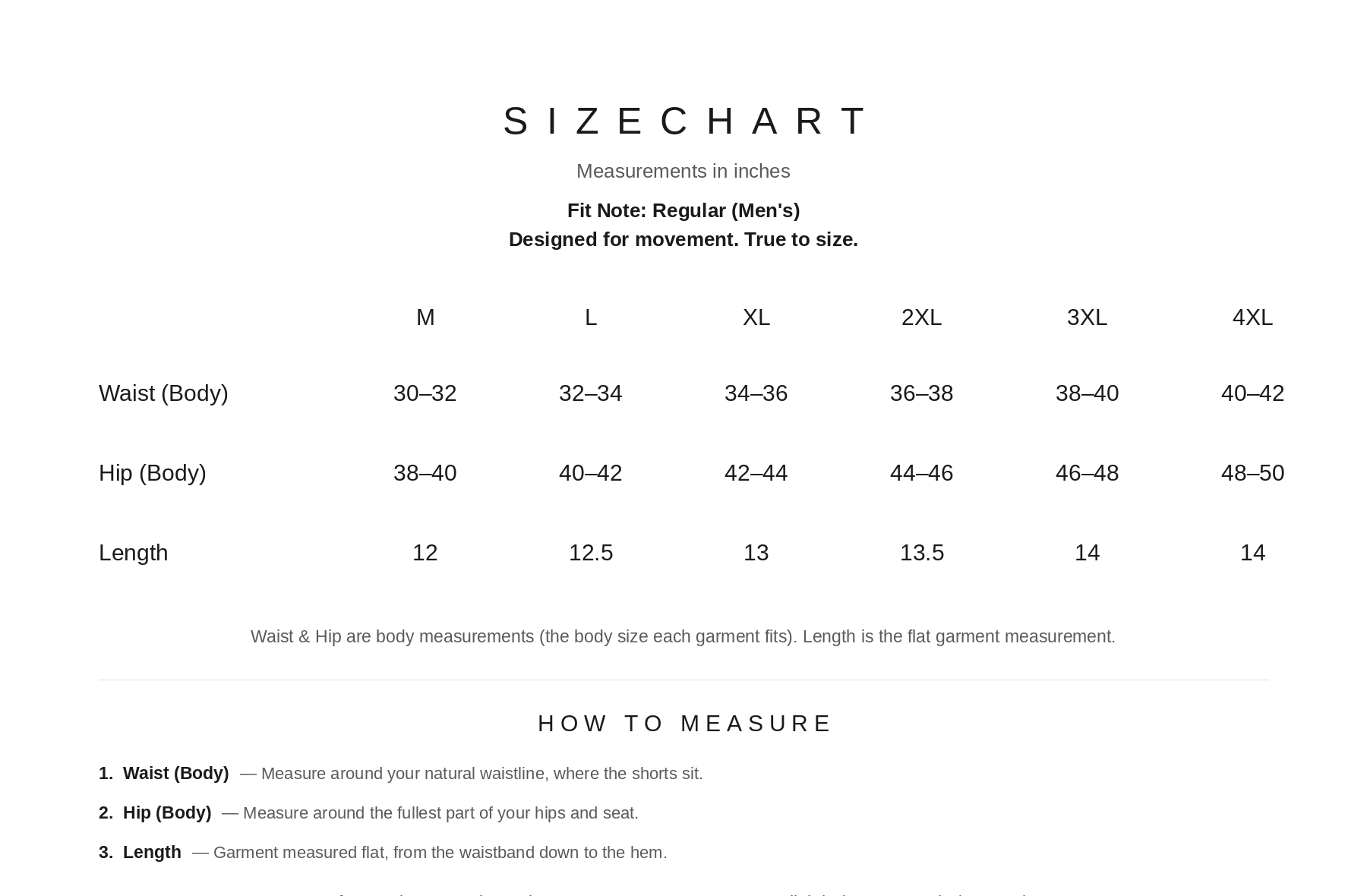 Size Chart