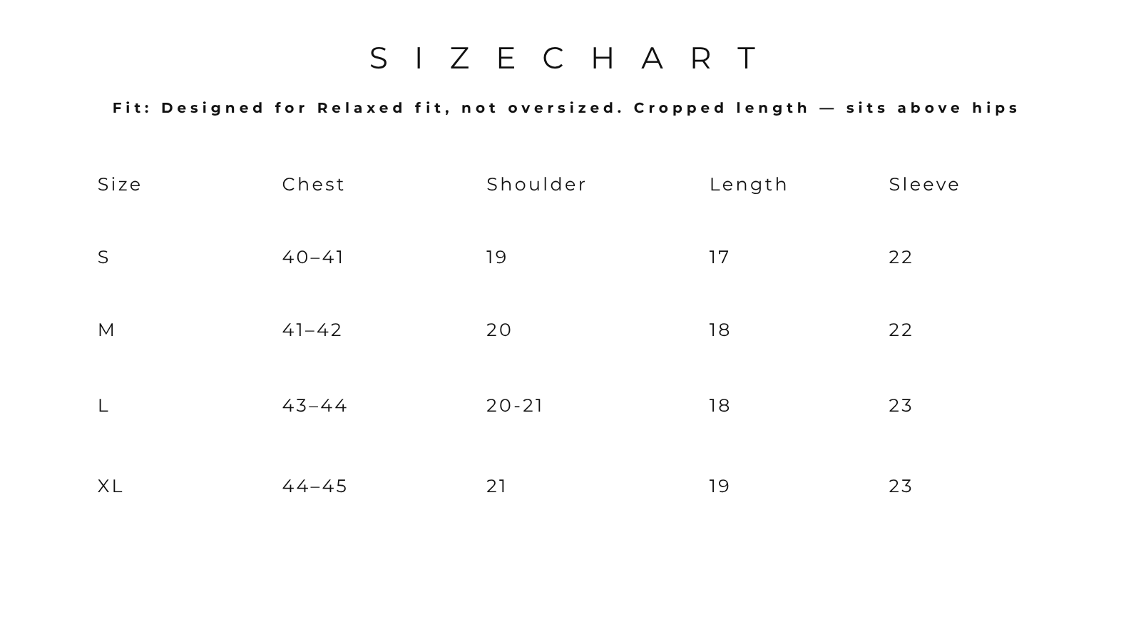 Size Chart