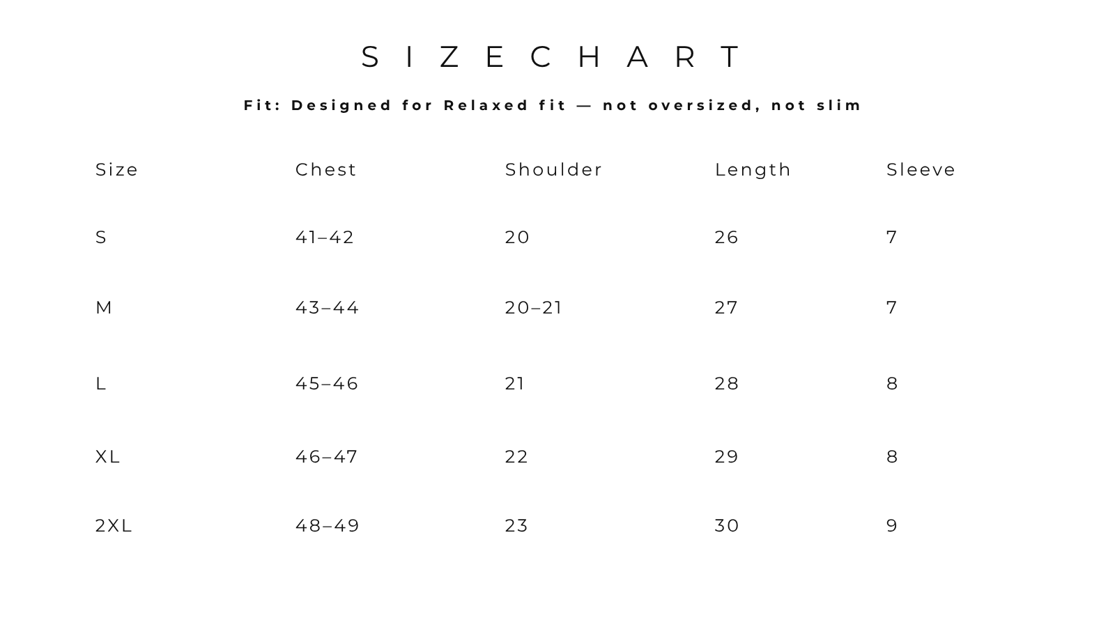 Size Chart