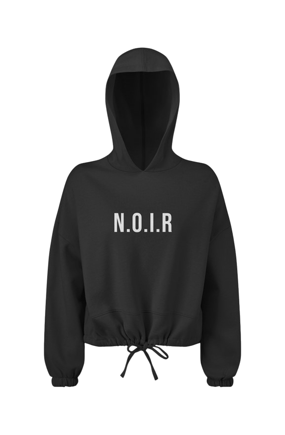 Klurve Noir Cropped Hoodie #Color_black