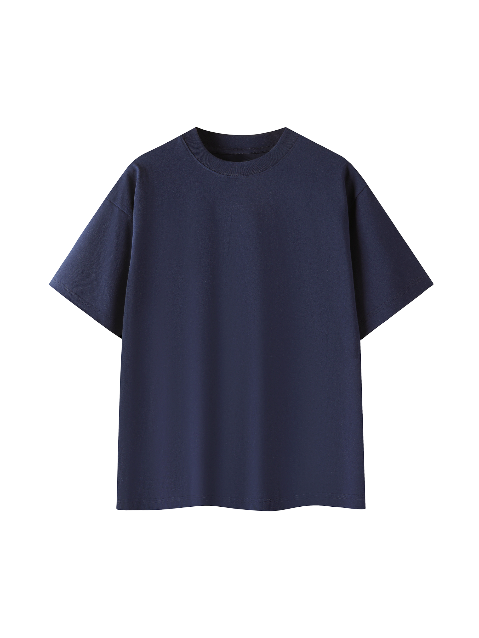 Navy blue t-shirt on a white background