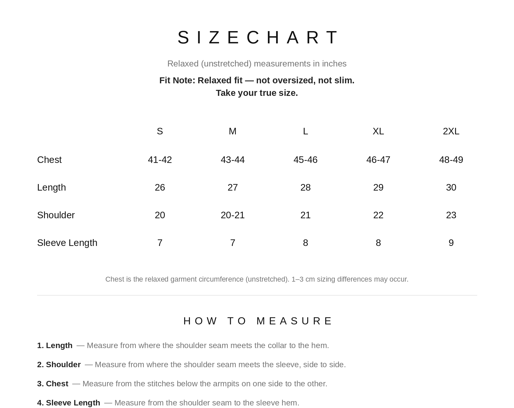 Size Chart