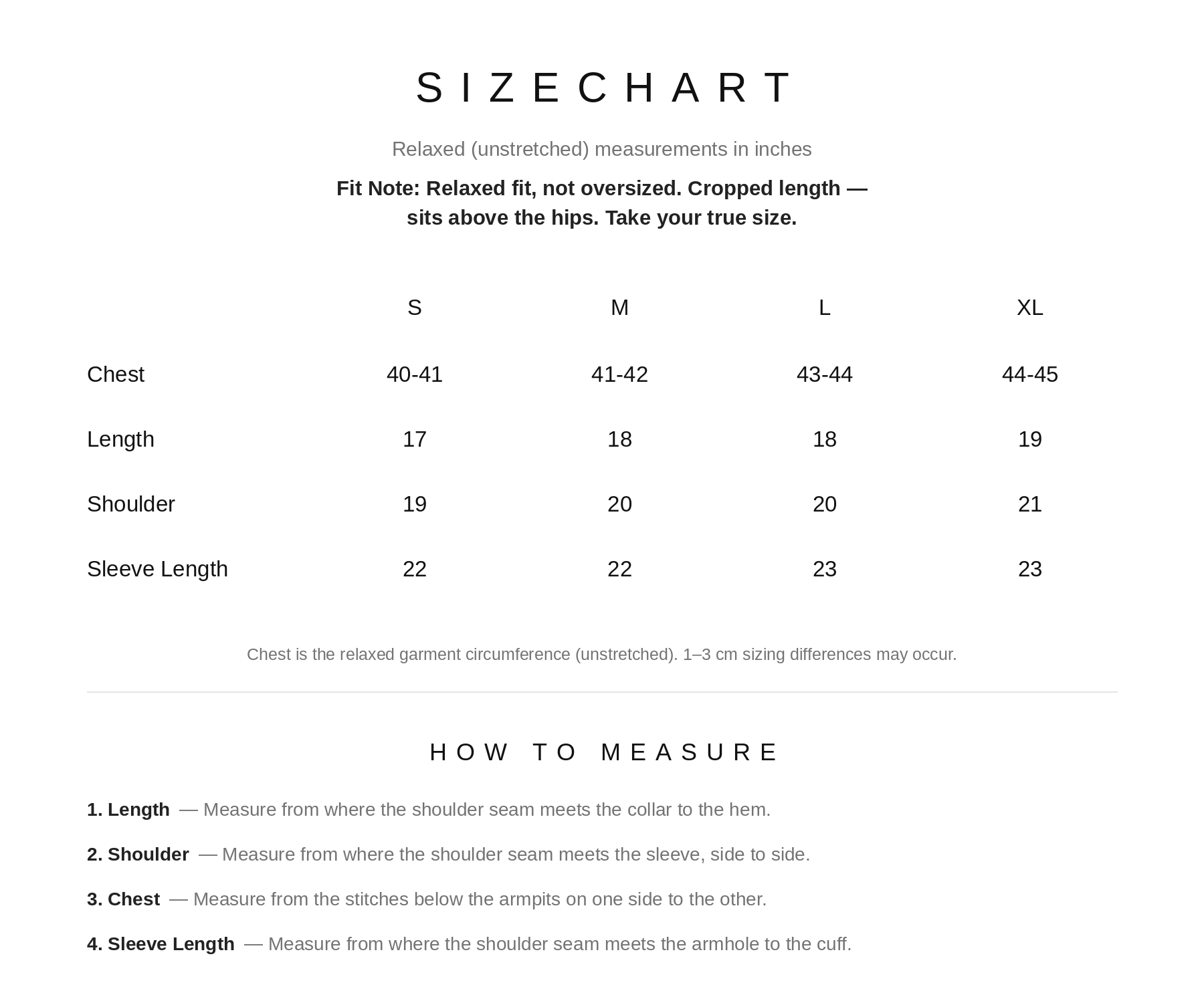 Size Chart