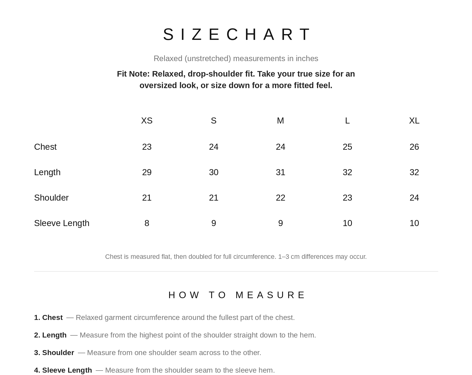 Size Chart