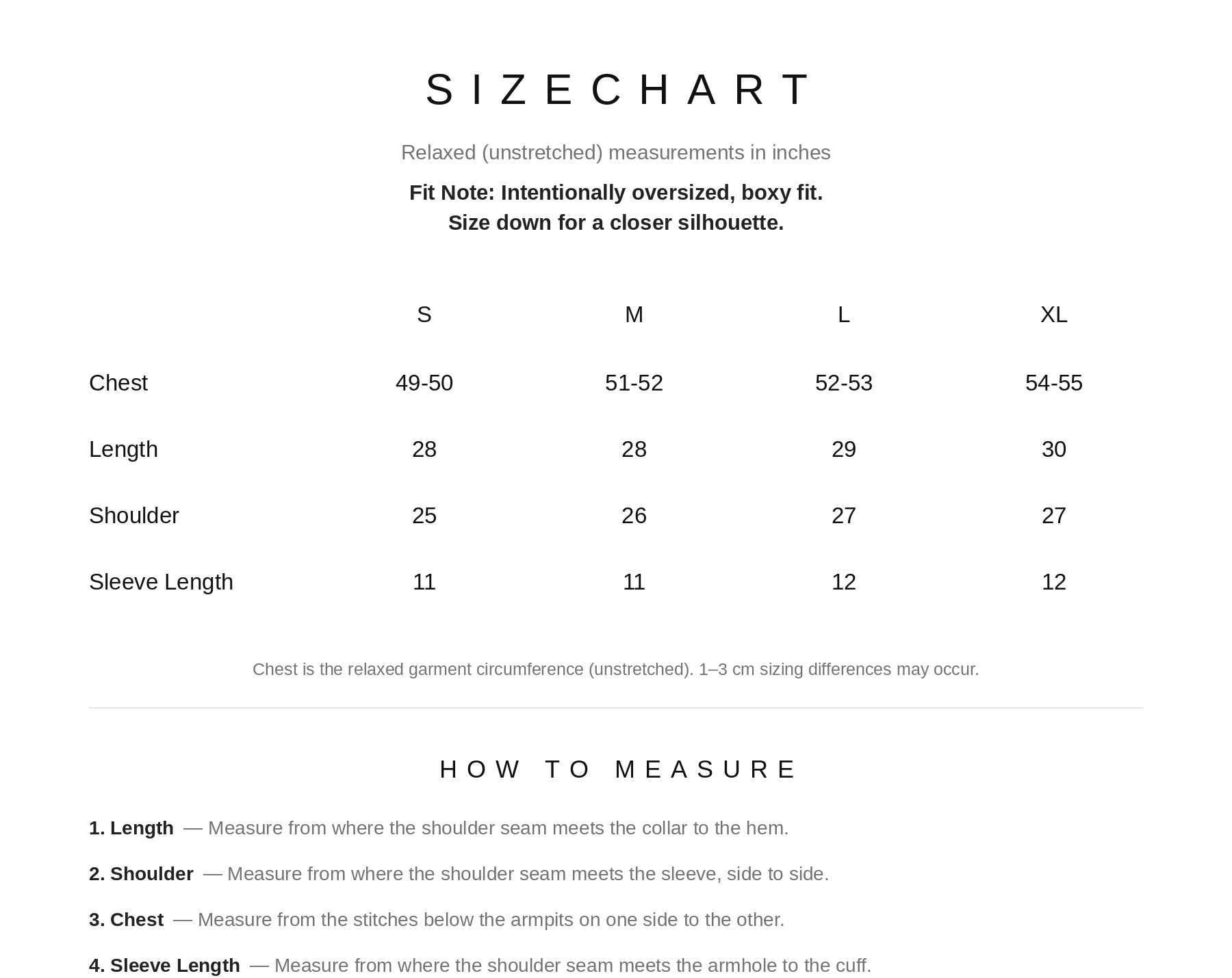 Size Chart