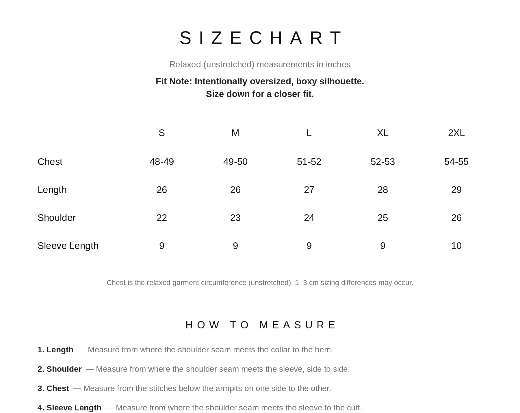 Size Chart