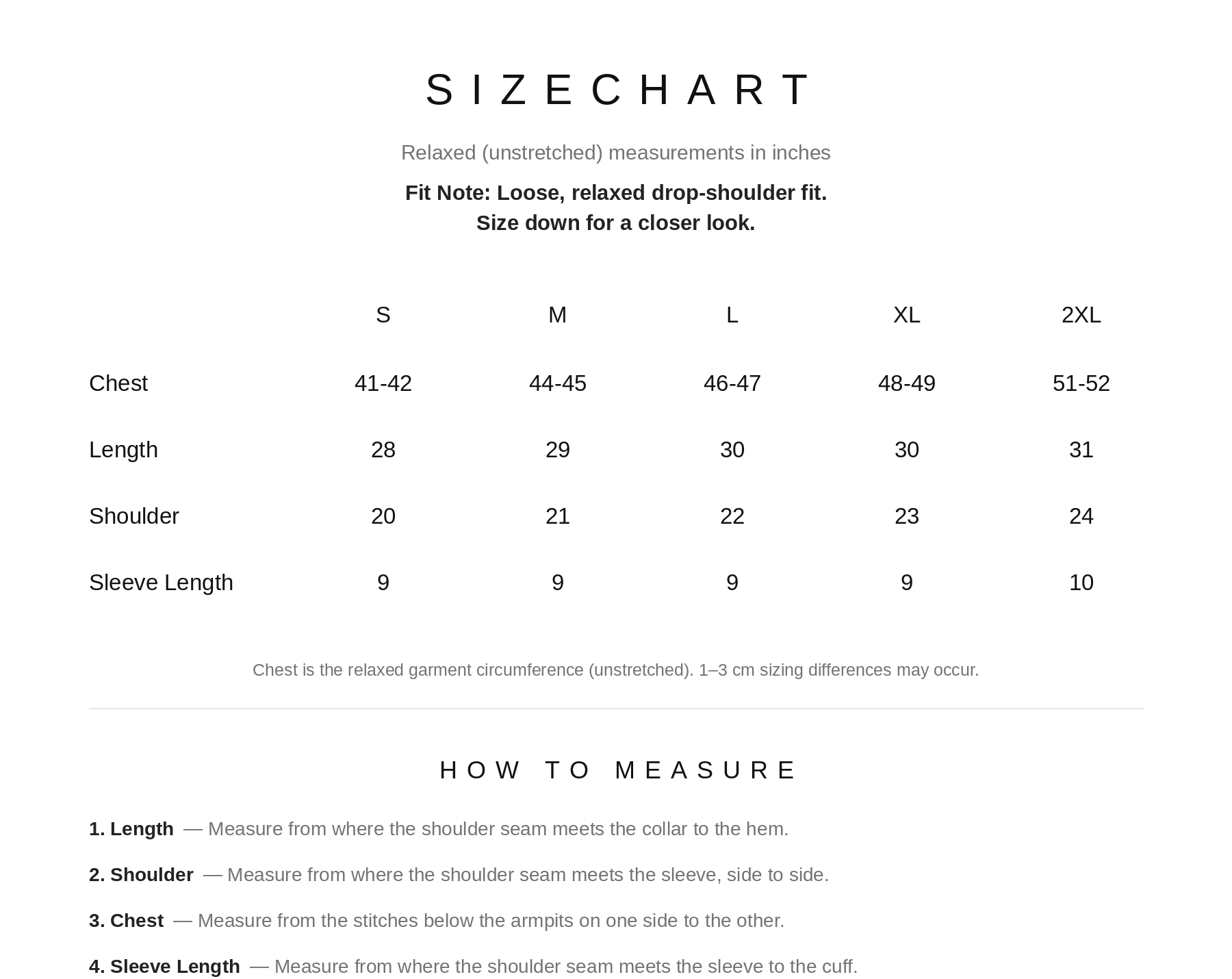 Size Chart