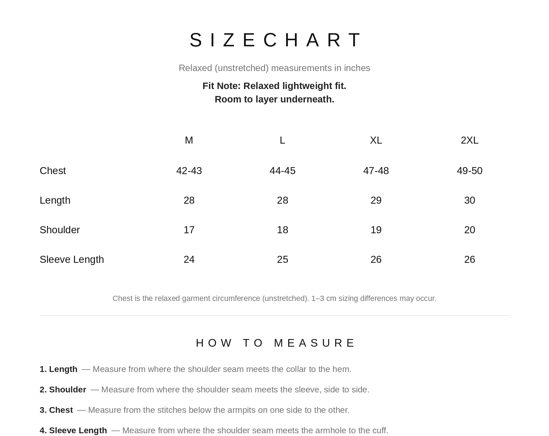 Size Chart