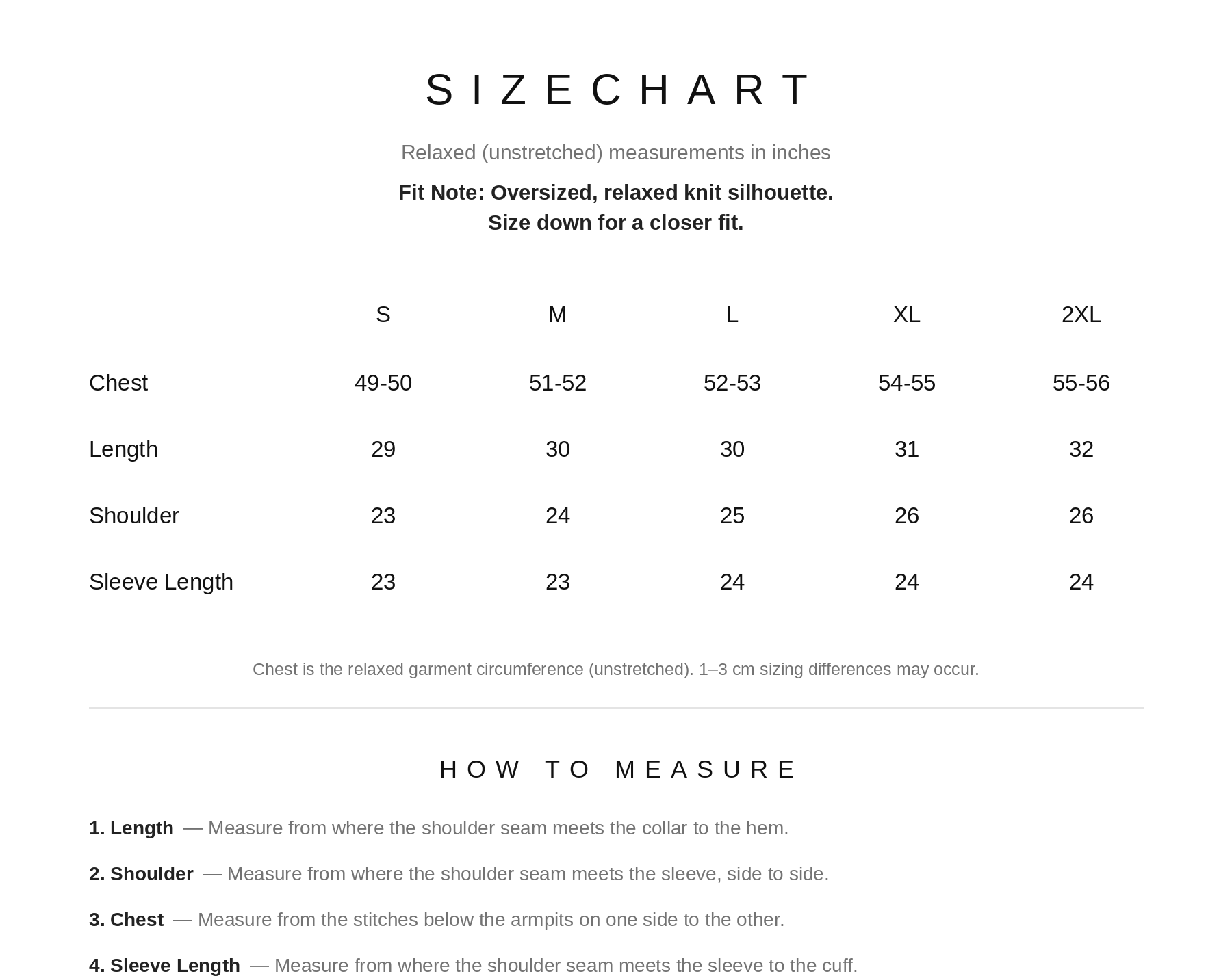 Size Chart